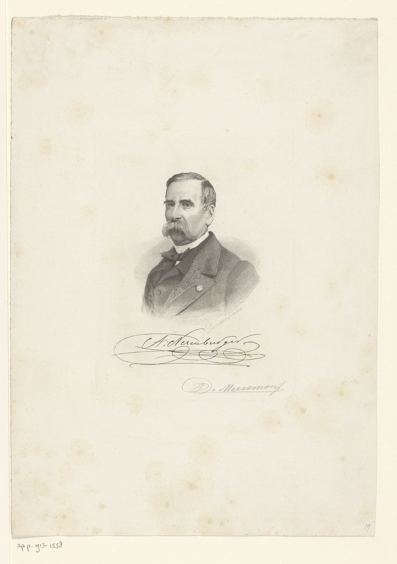 Portret van A. Neremburger by François de Meersman