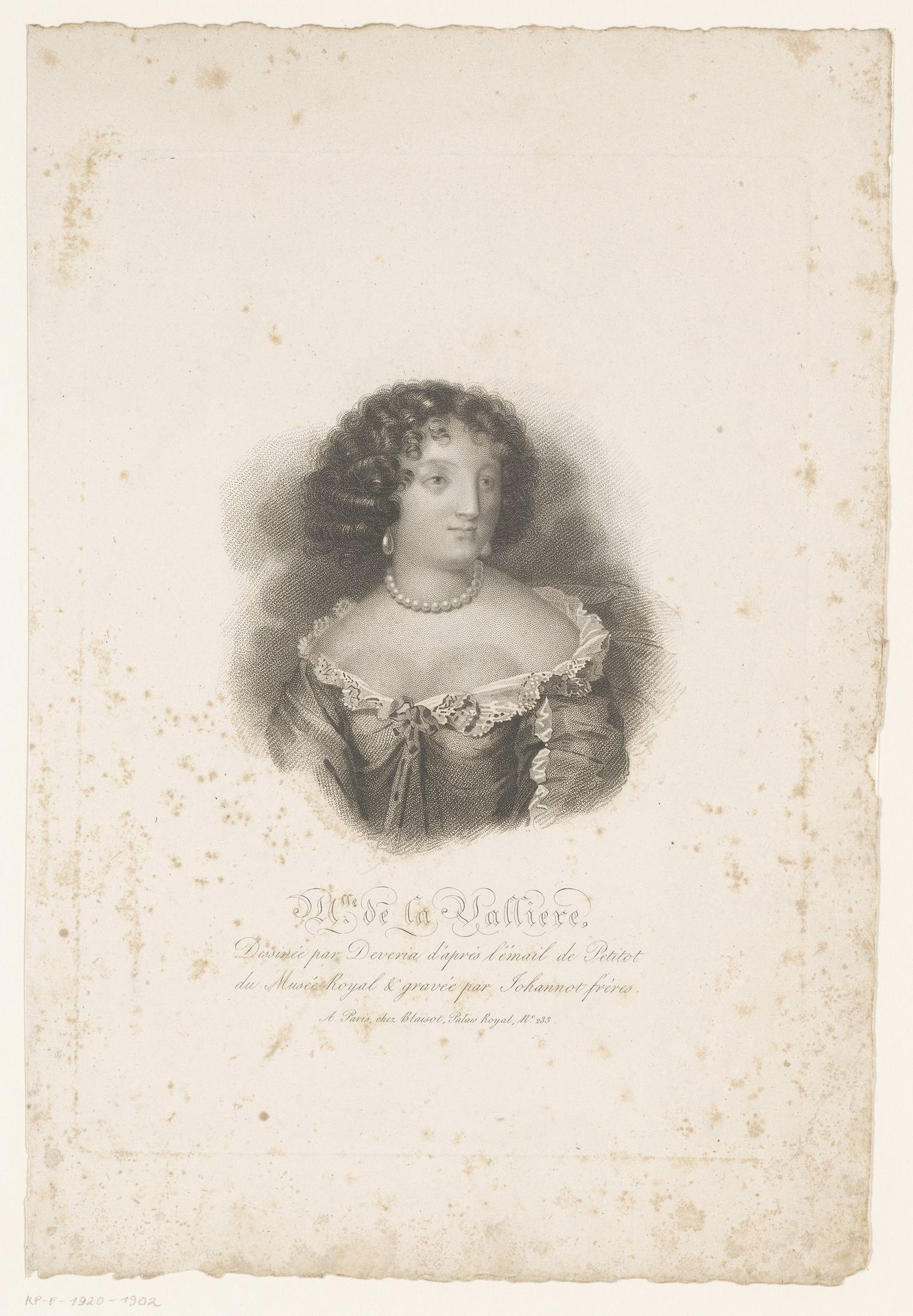 Portret van Louise de Vallière by Tony Johannot
