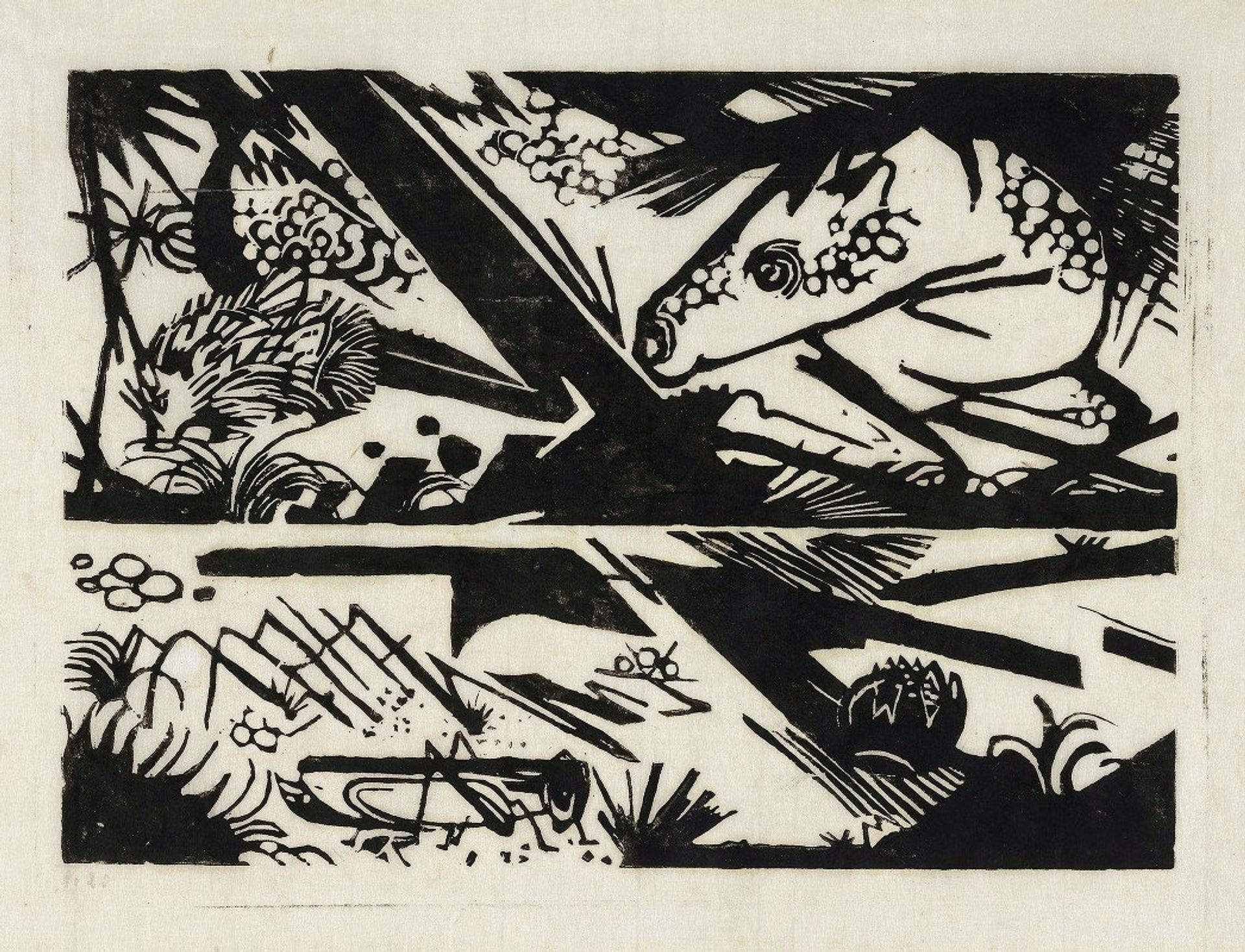 Horse and hedgehog by Franz Marc