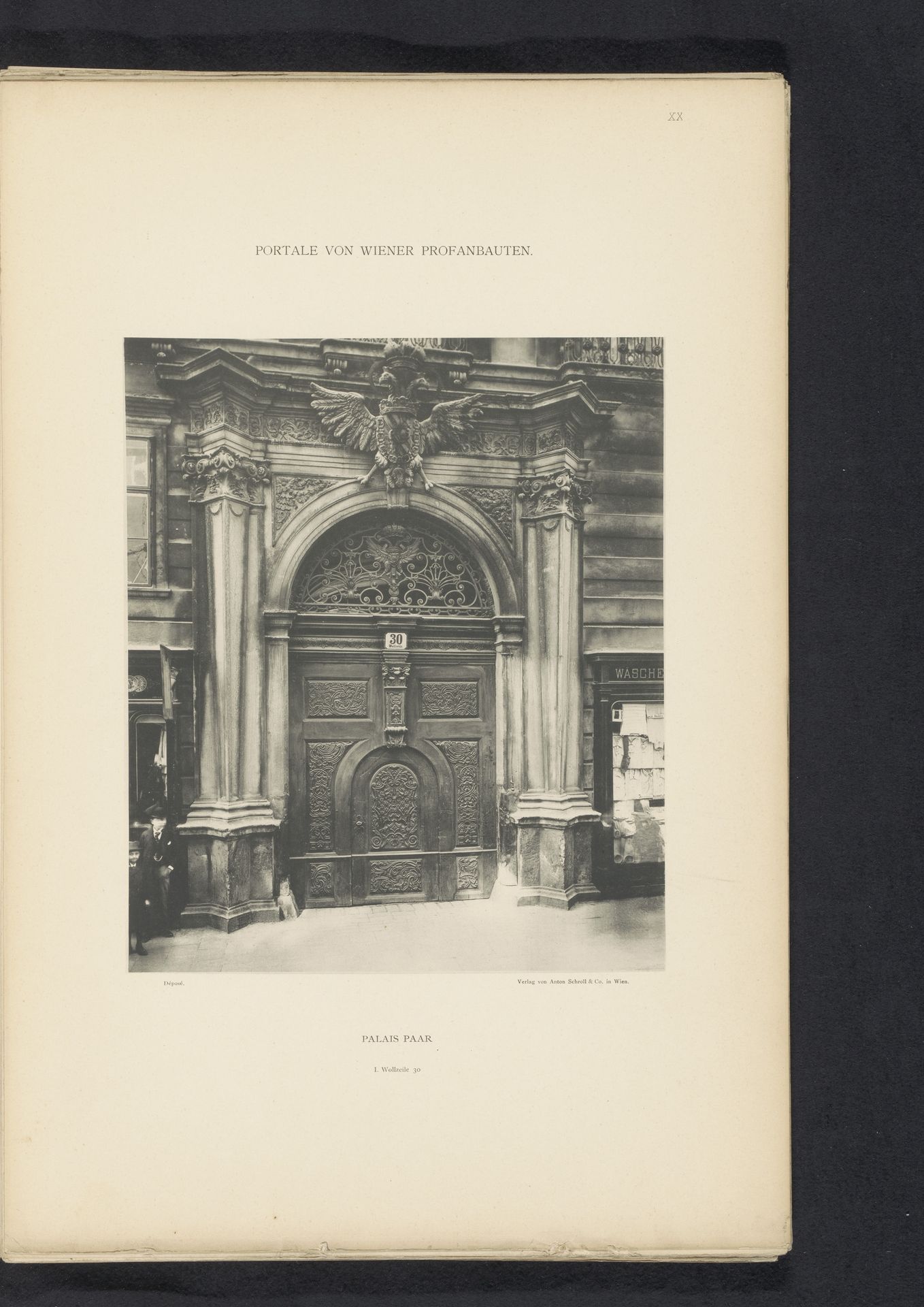 Toegangsportaal van Palais Paar te Wenen by Anonymous