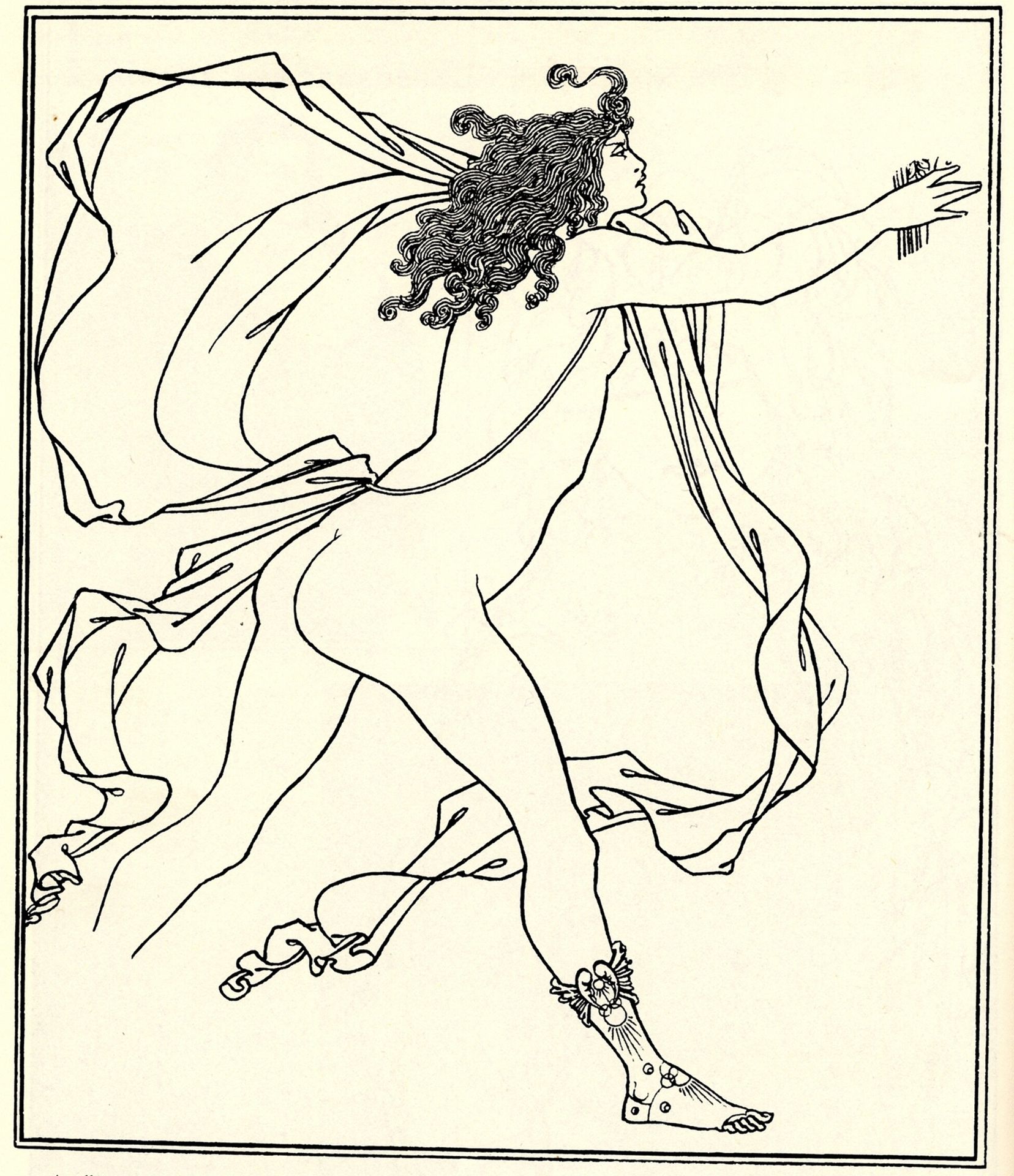 Apollo pursuing Daphne by Aubrey Vincent Beardsley