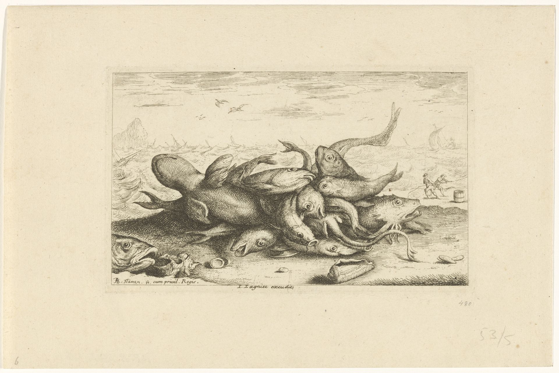 Visvangst op het strand by Albert Flamen