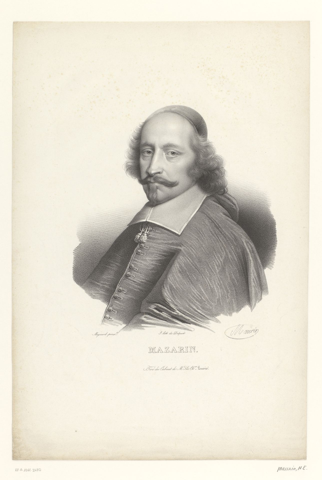 Portret van kardinaal Jules Mazarin by Nicolas Maurin