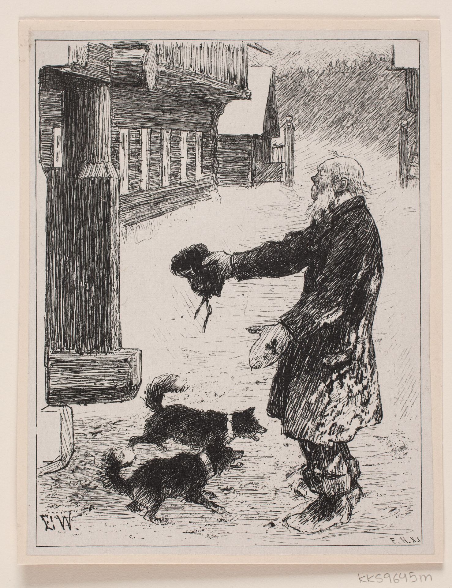 Illustration til "De tre kongsdøtre i berget det blå" by Anonymous