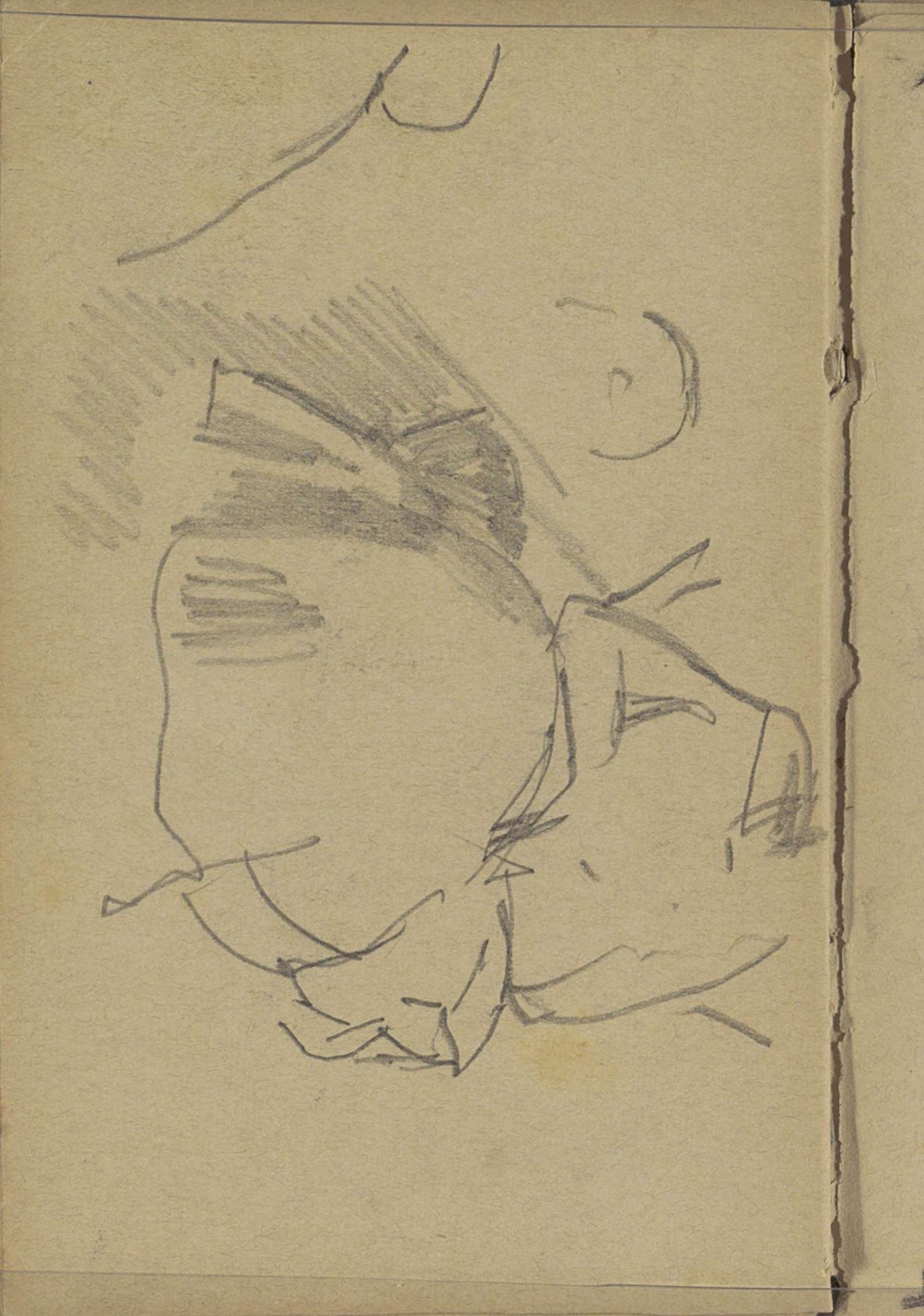Kat en een figuurstudie by George Hendrik Breitner