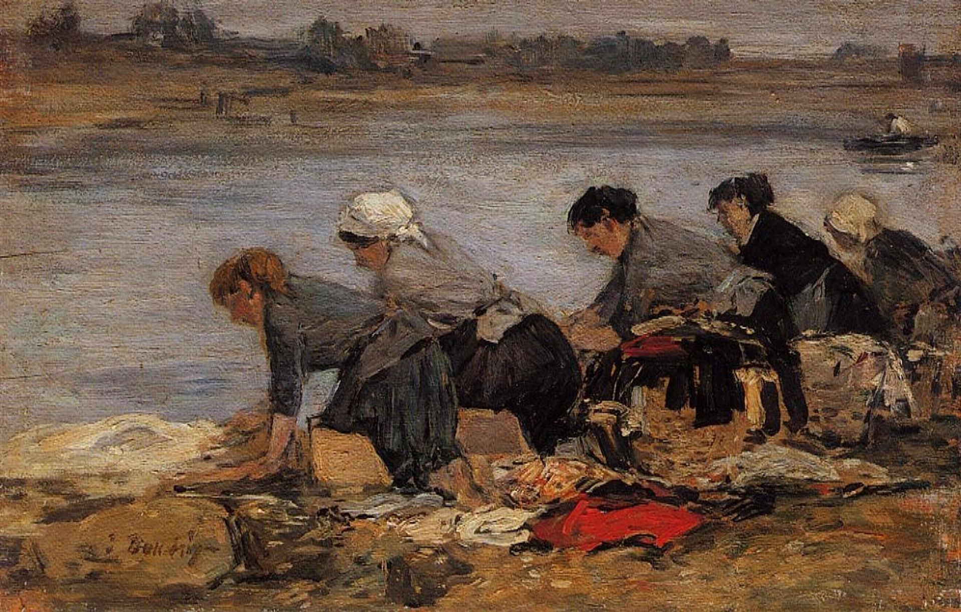 Laundresses on the Banks of the Touques by Eugène Boudin