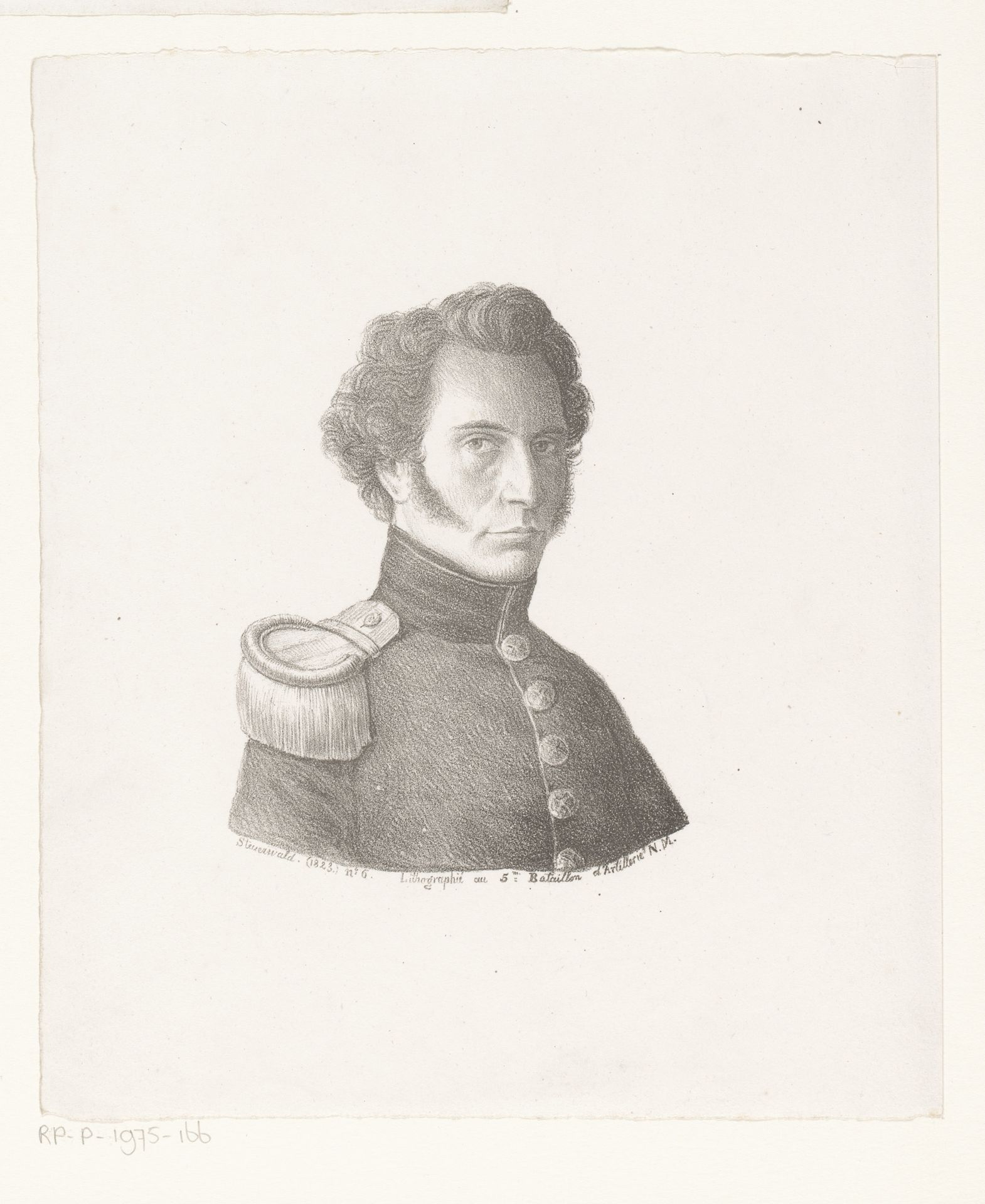 Portret van onbekende militair by Christian Heinrich Gottlieb Steuerwald