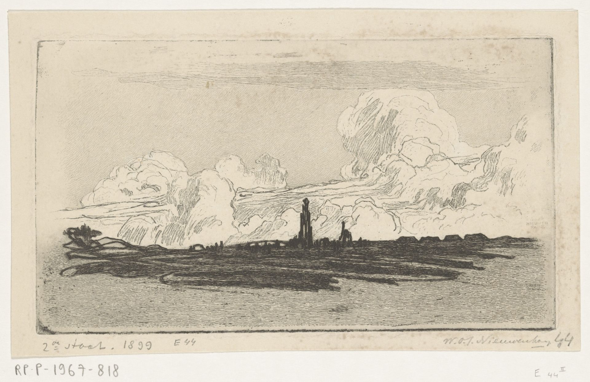 Wolken boven Rhenen by Wijnand Otto Jan Nieuwenkamp