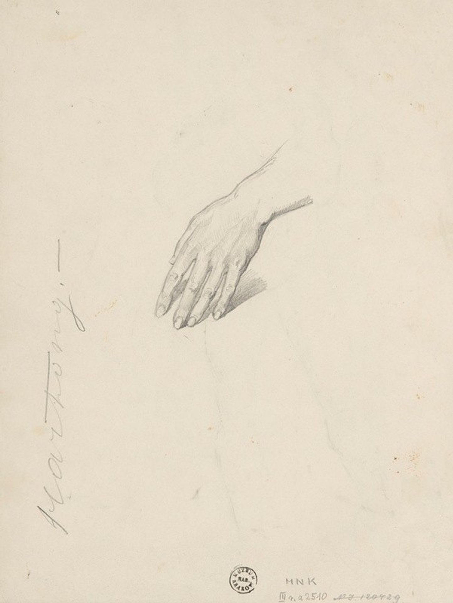 Hand study by Józef Simmler