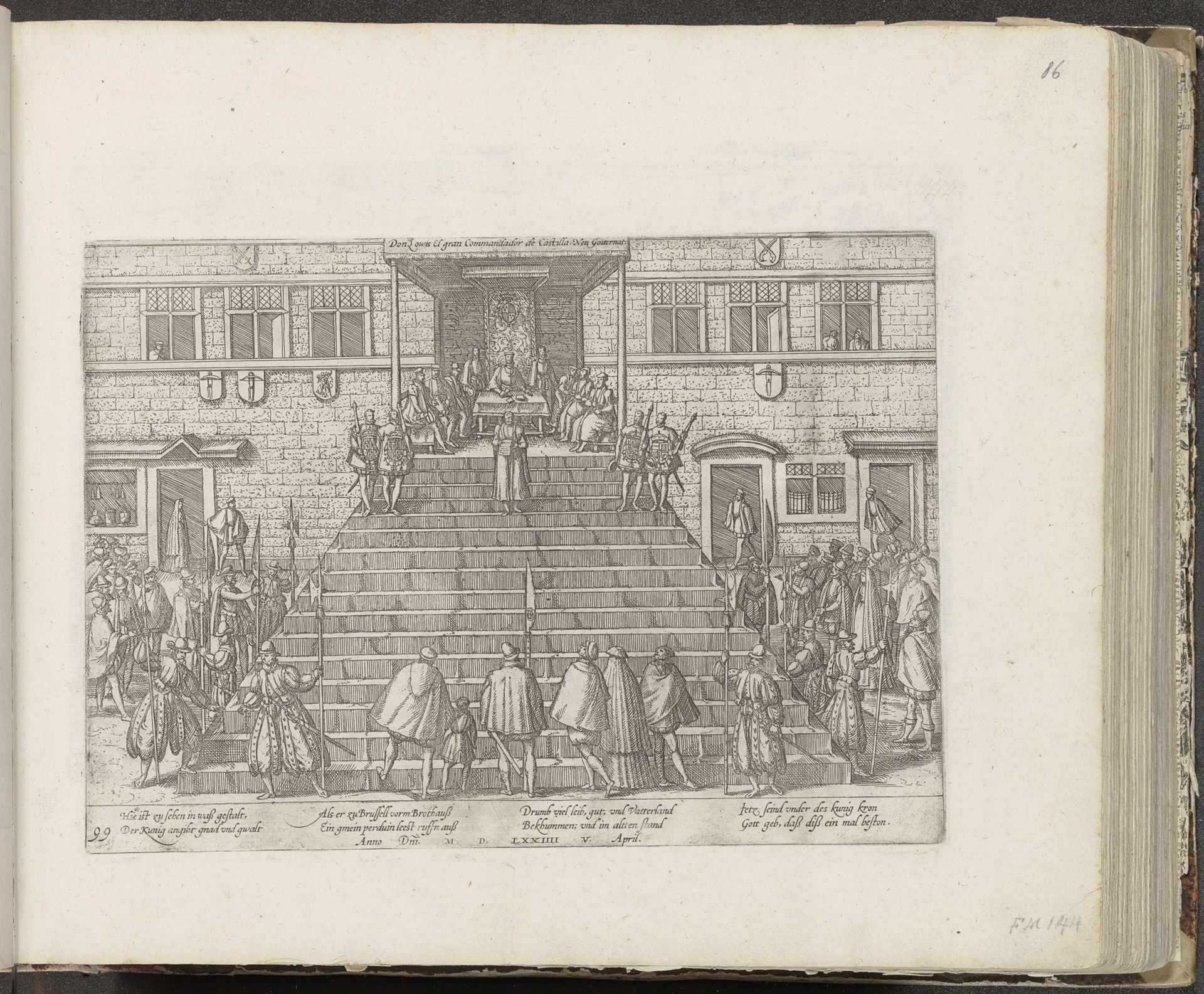 Afkondiging van het tweede Generaal Pardon, 1574 by Frans Hogenberg