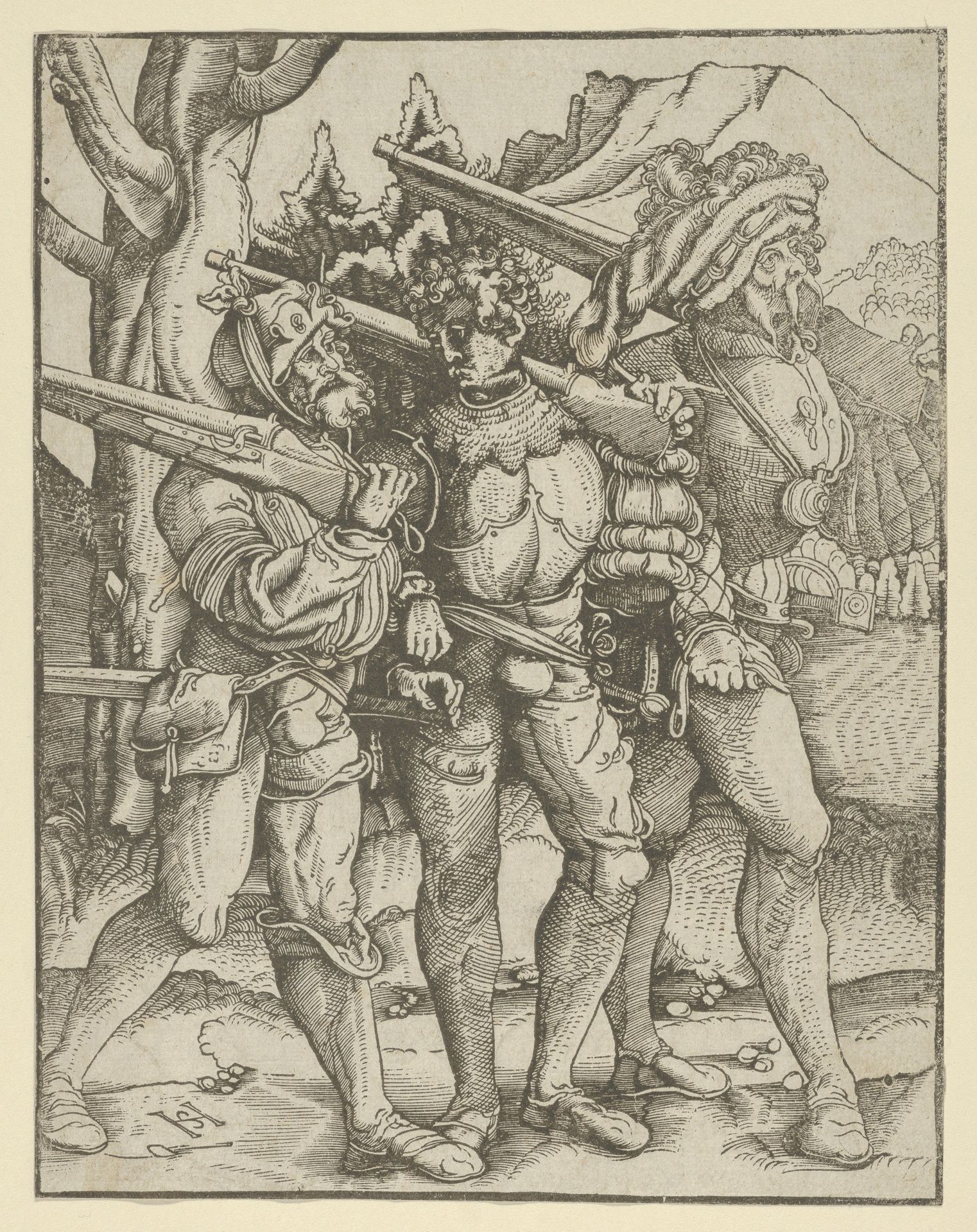Three Soldiers with Muskets by Hans Schäufelein