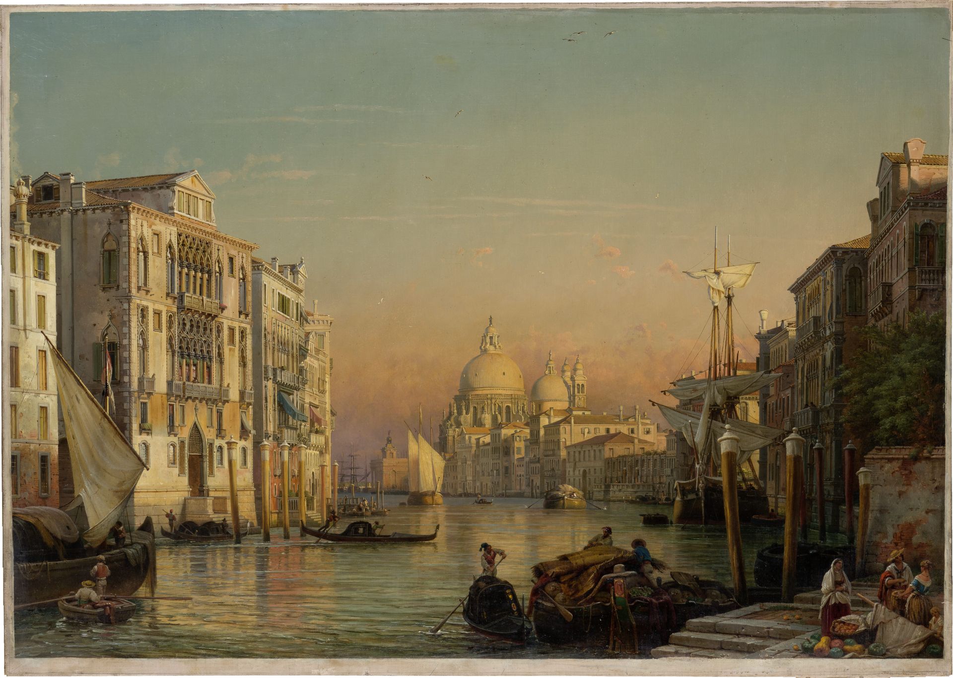 The Canal Grande in Venice with a View of Santa Maria della Salute by Friedrich Nerly
