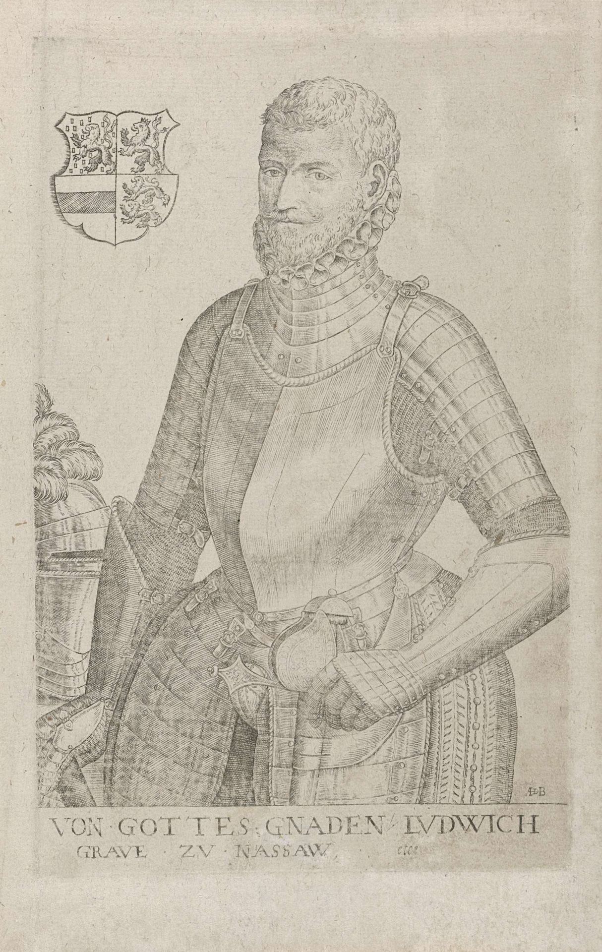 Portret van Lodewijk, graaf van Nassau by Abraham de Bruyn