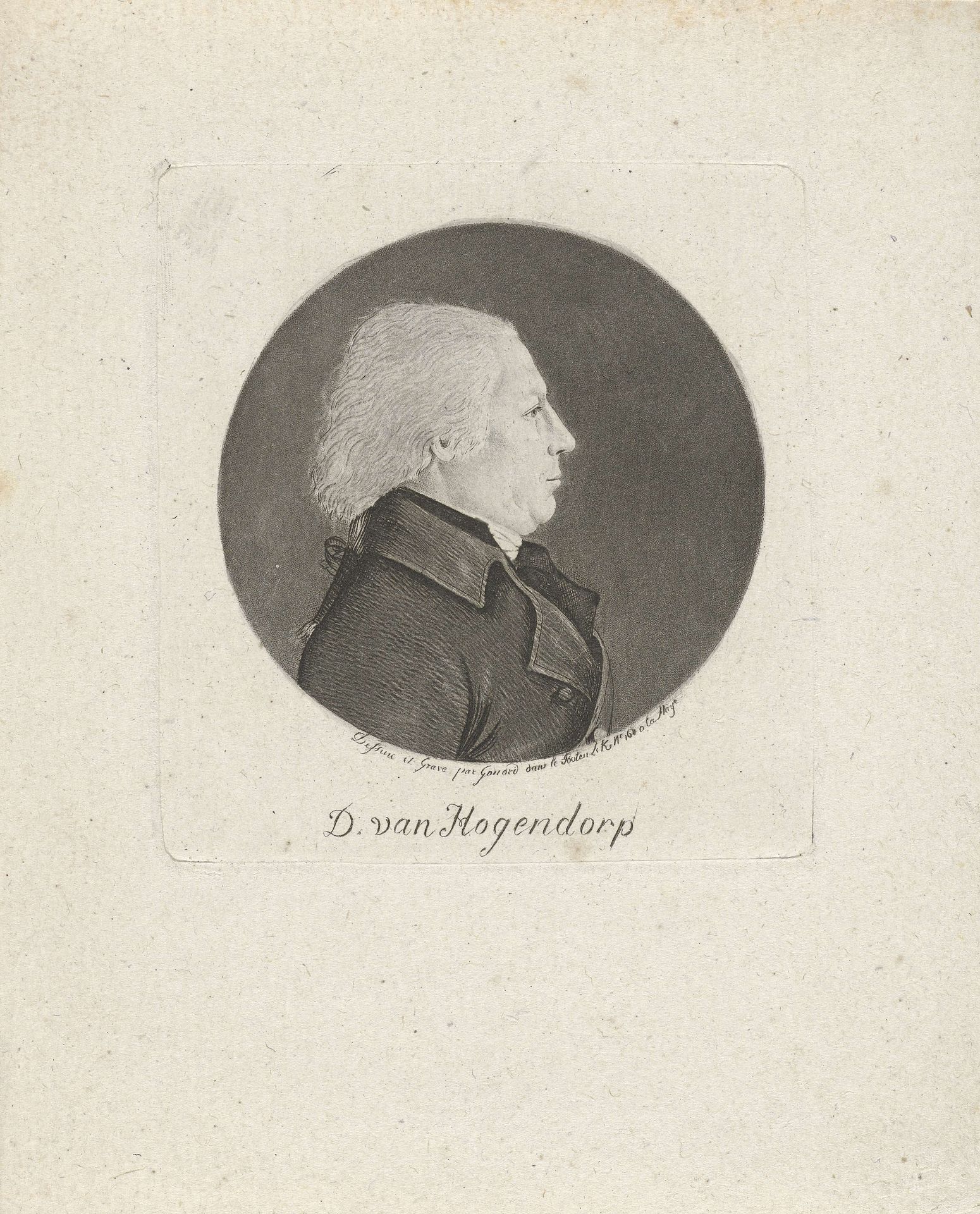 Portret van Dirk van Hogendorp by François Gonord