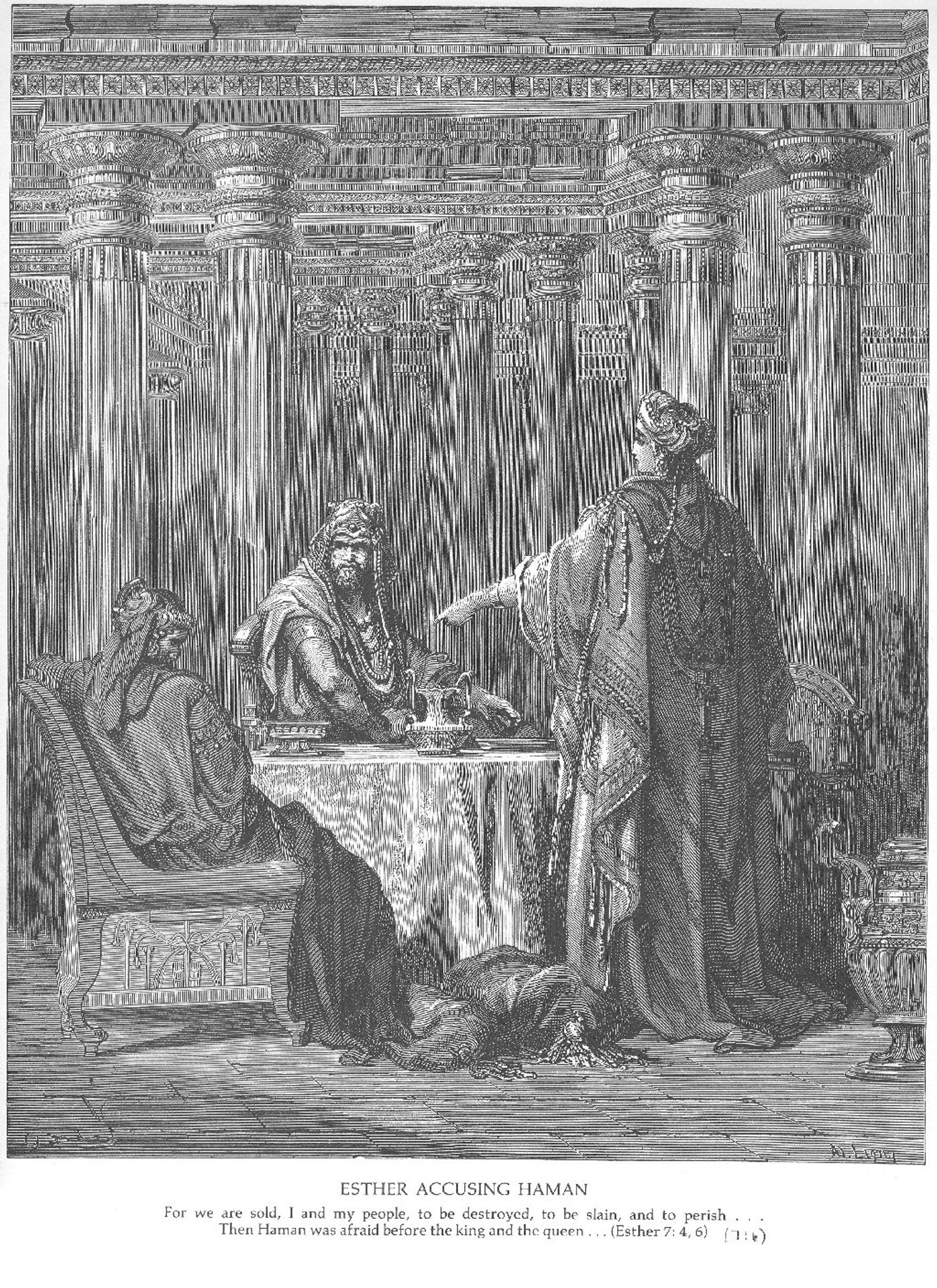 Esther Accuses Haman by Gustave Dore