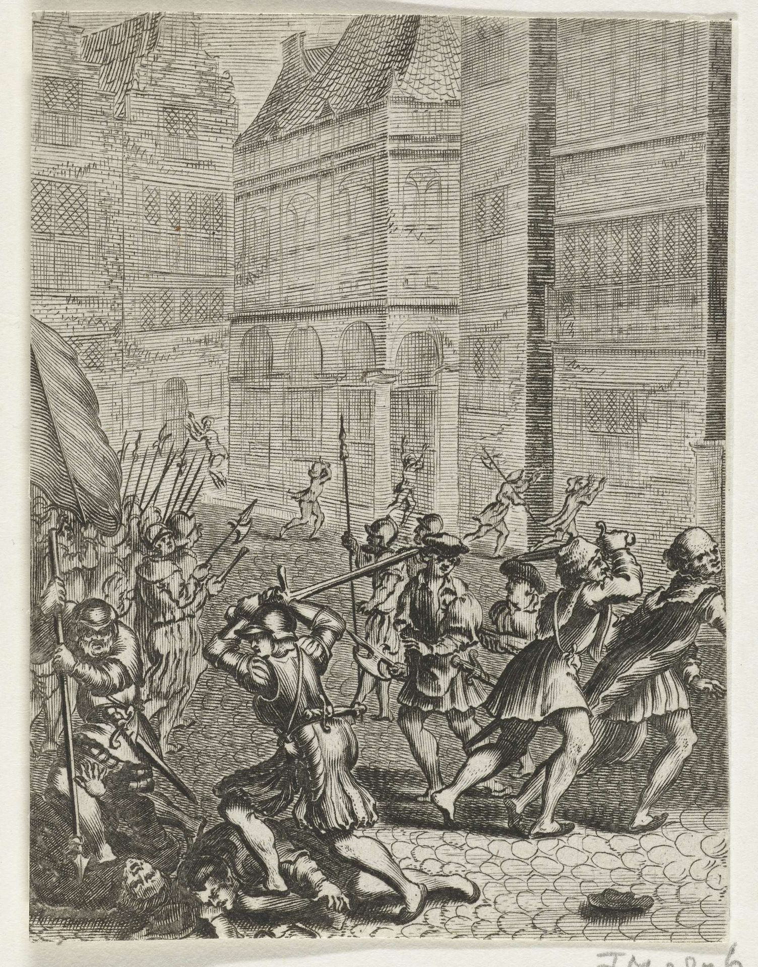 De wederdopers bezetten de Dam, 1535 by Anonymous