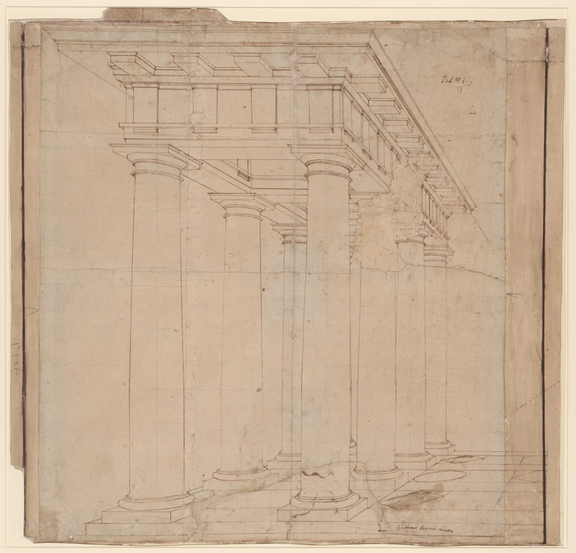 Study for a Colonnade in Perspective by Baldassare Tommaso Peruzzi