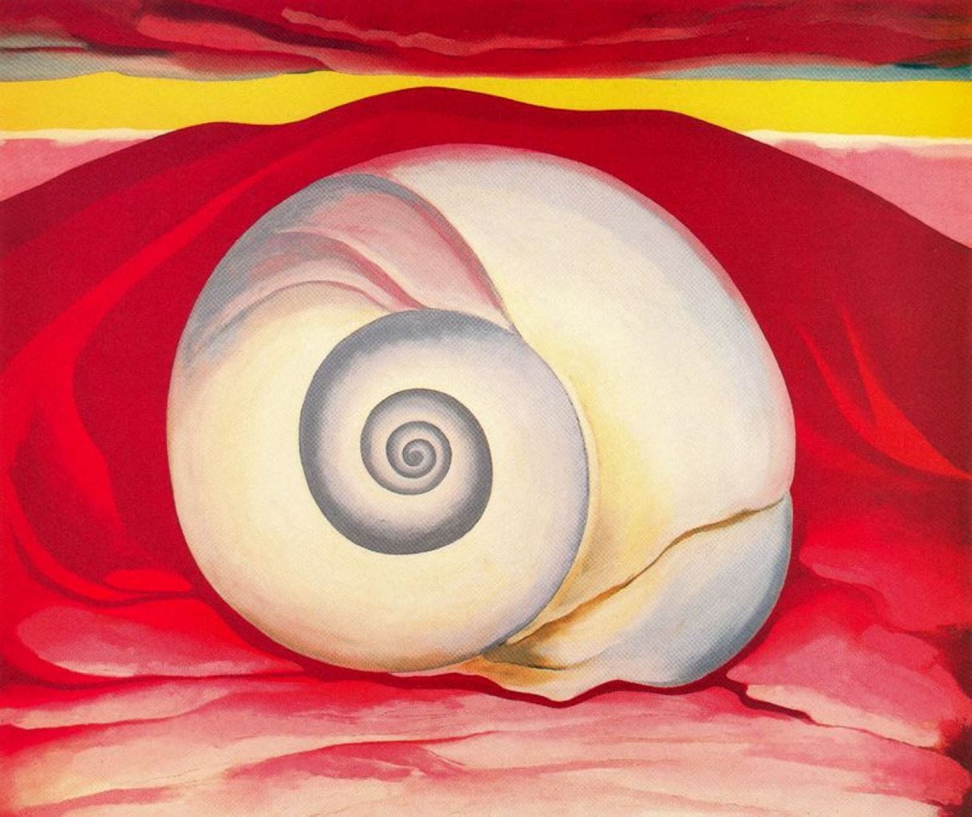 Red Hill and White Shell by Georgia O'Keeffe