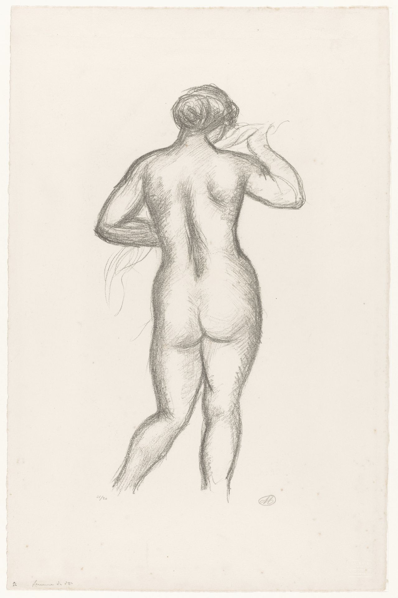 Vrouwelijk naakt op de rug gezien by Aristide Maillol