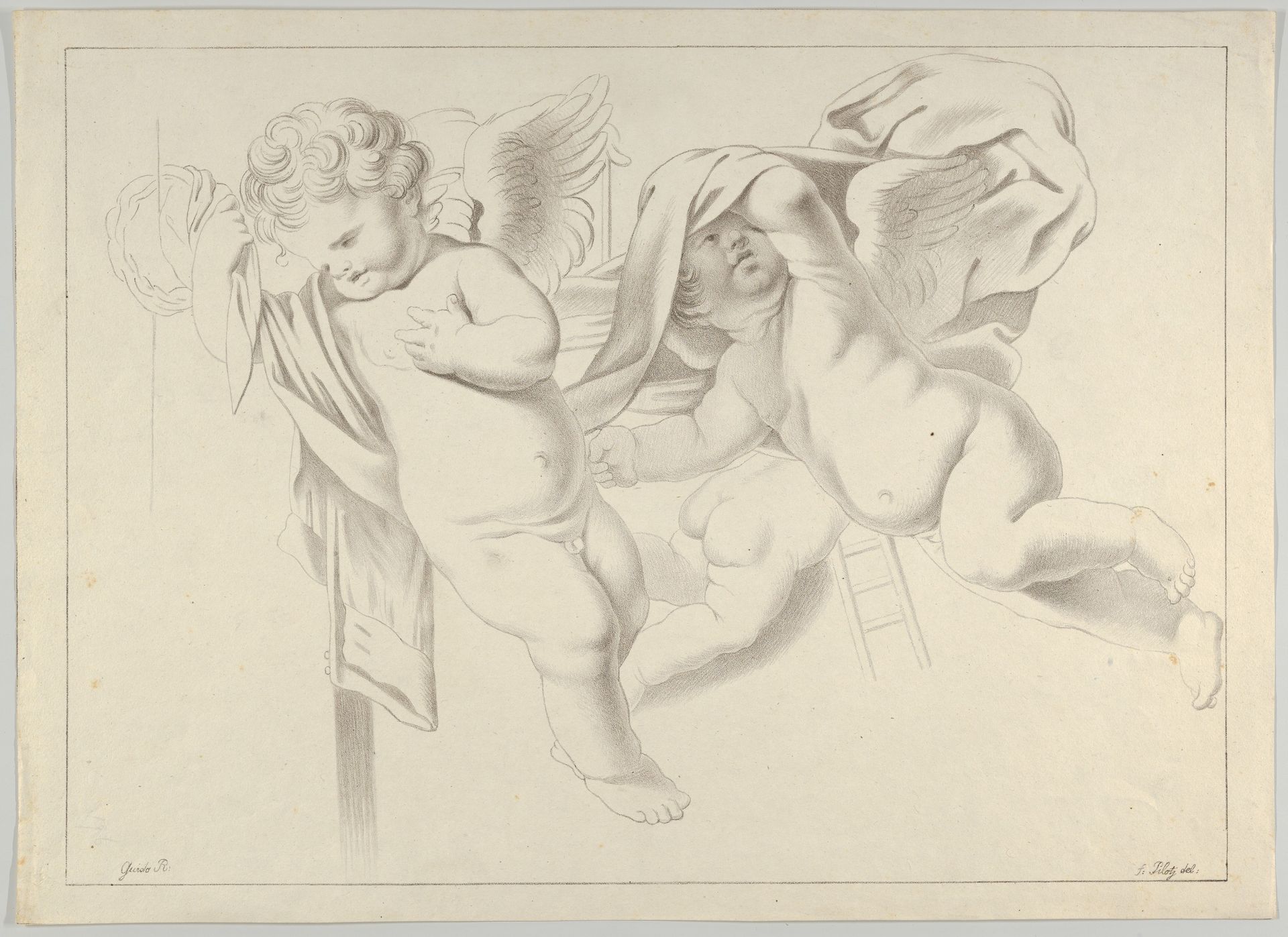 Study of three putti by Ferdinand Piloty