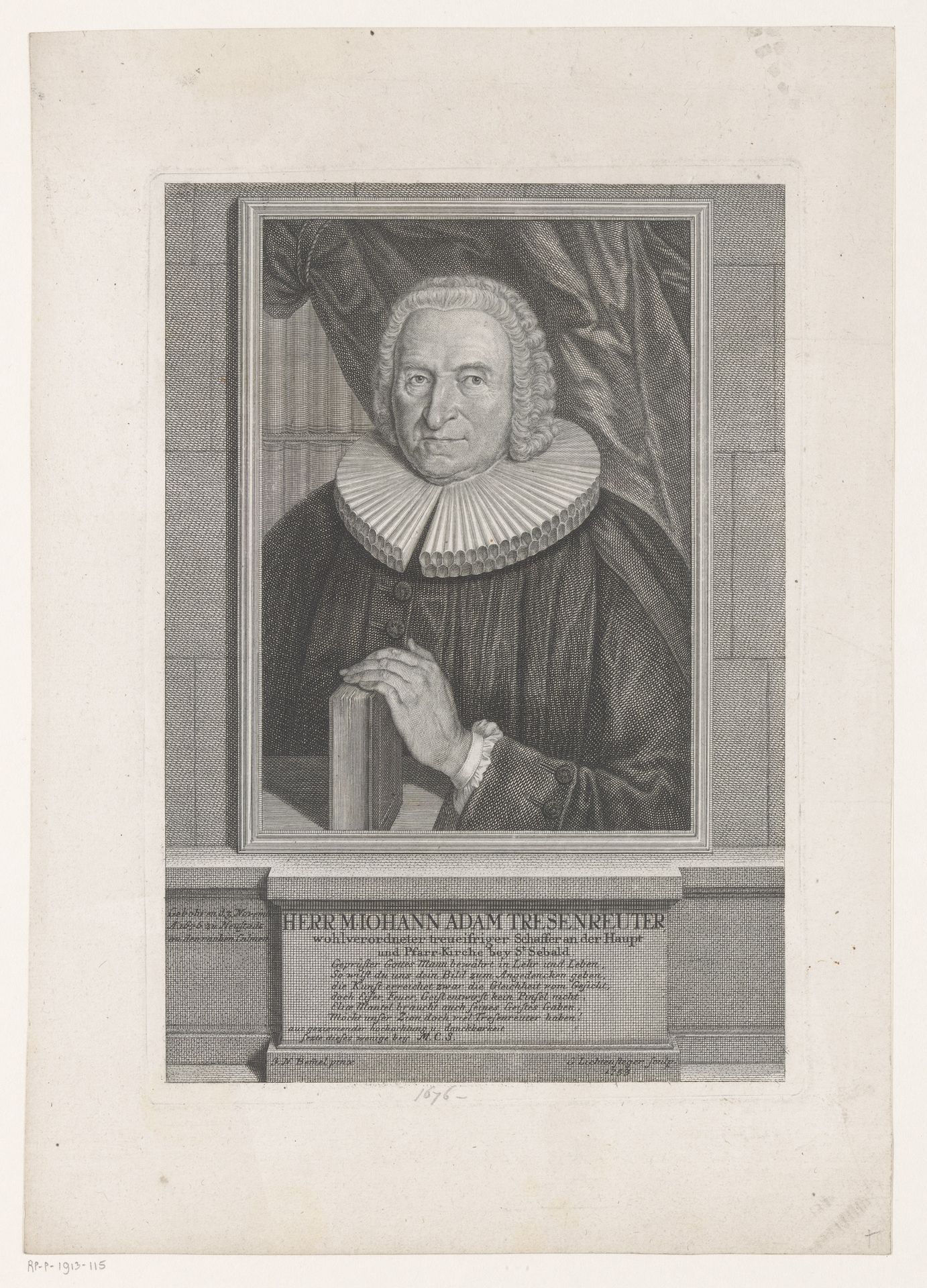 Portret van Johann Adam Tresenreuter by Georg Lichtensteger