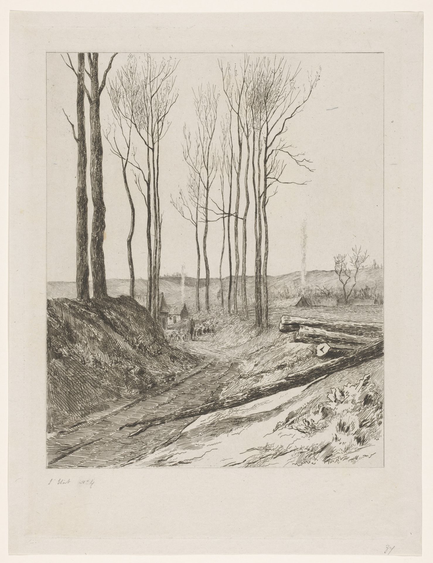 Landweg bij Vilvoorde by Carel Nicolaas Storm van 's-Gravesande