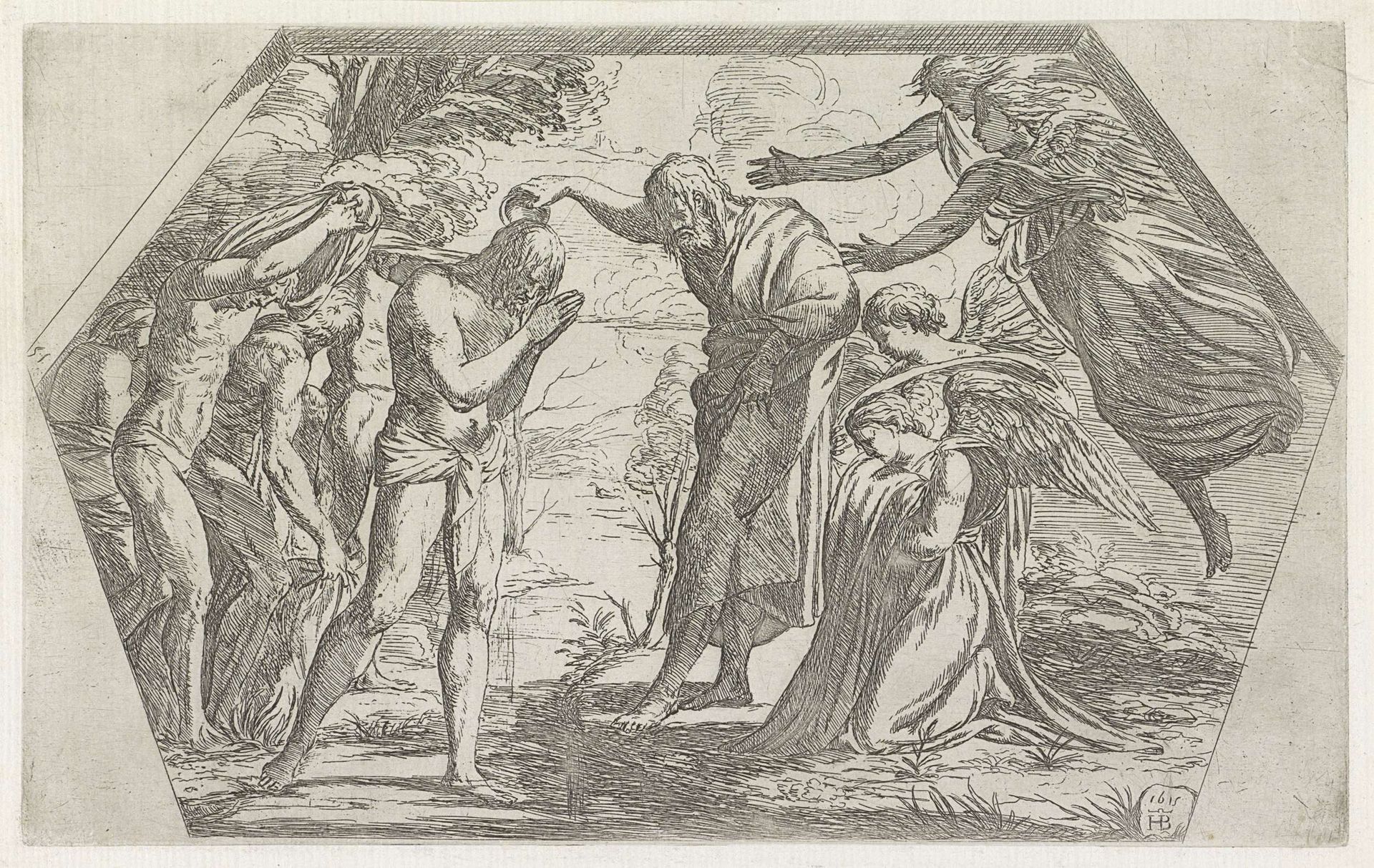 Doop van Christus by Orazio Borgianni