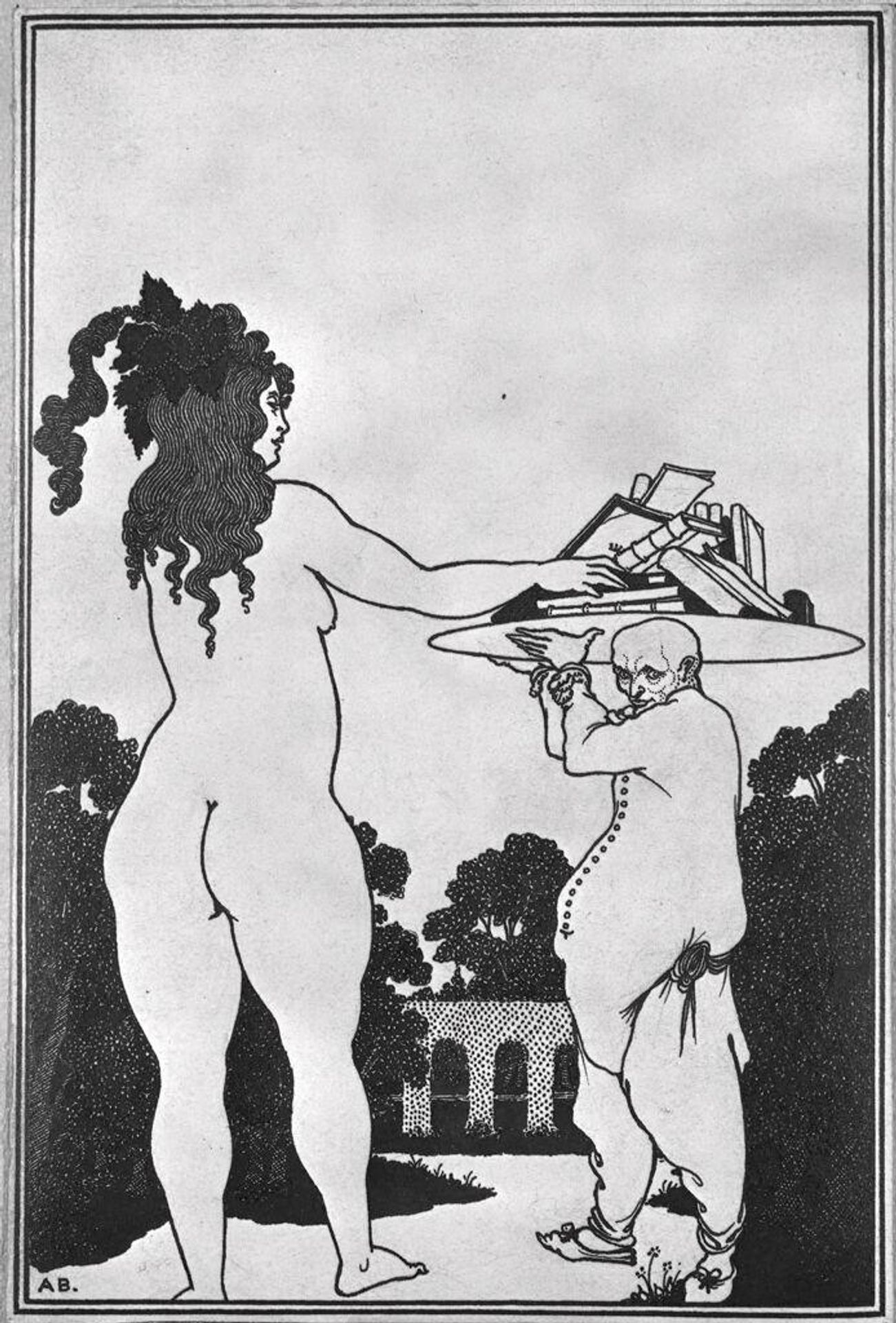 Bookplate of the Artist by Aubrey Vincent Beardsley
