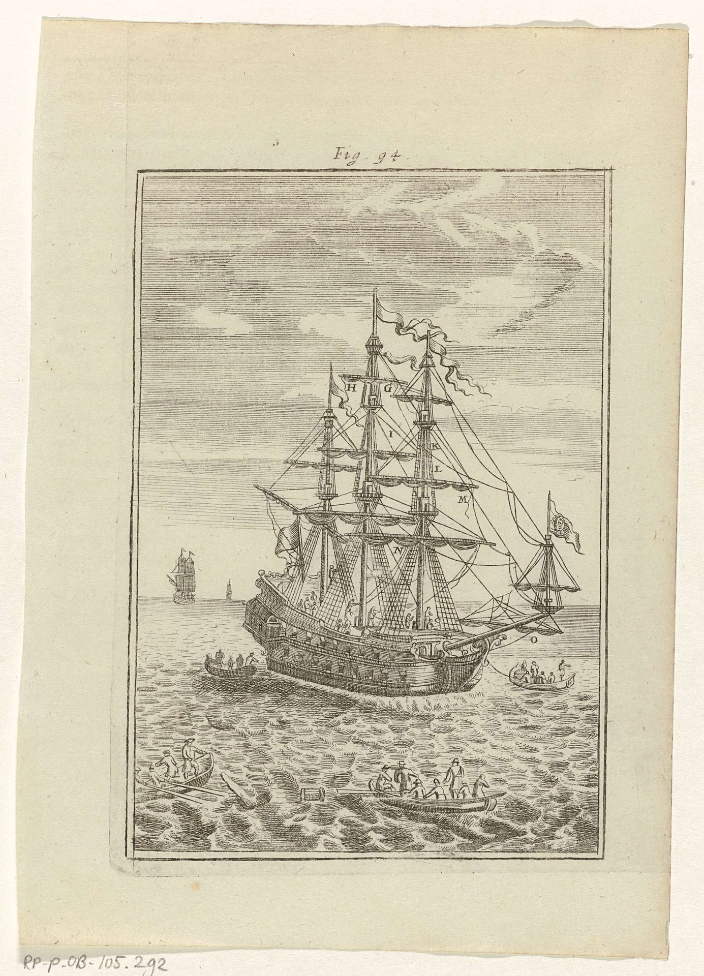 Zeilschip met verschillende sloepen rondom by Anonymous
