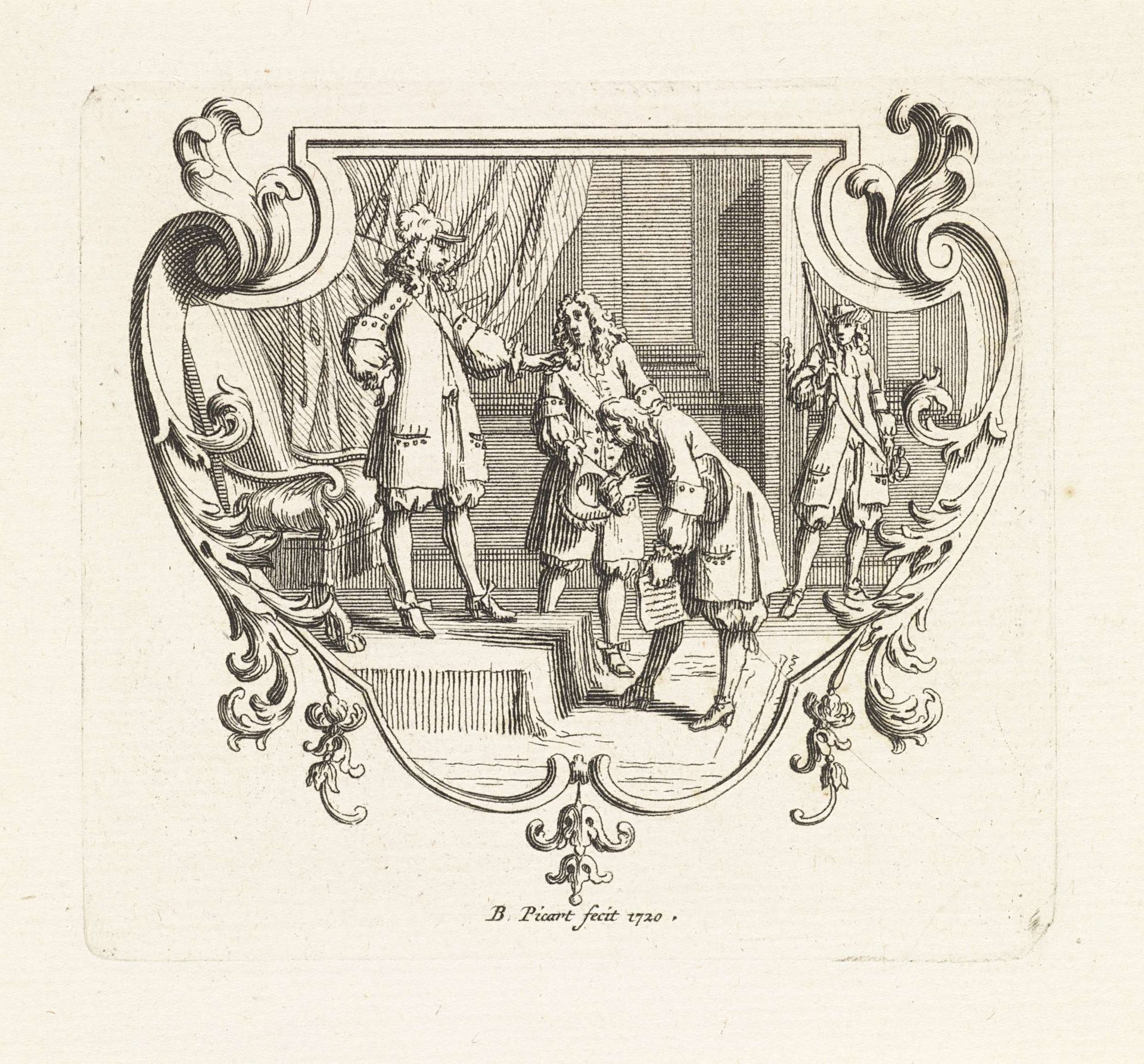 Boodschapper bij een vorst by Bernard Picart