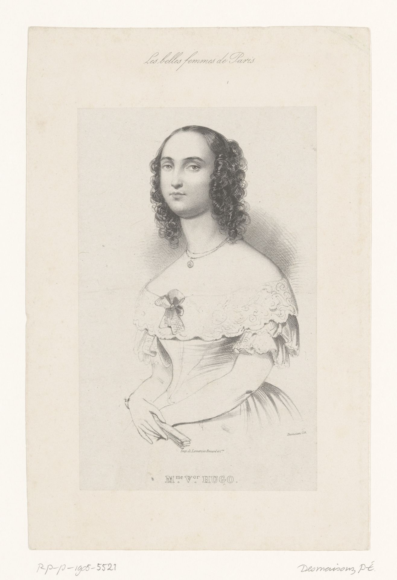 Portret van Adèle Foucher by Émilien Desmaisons