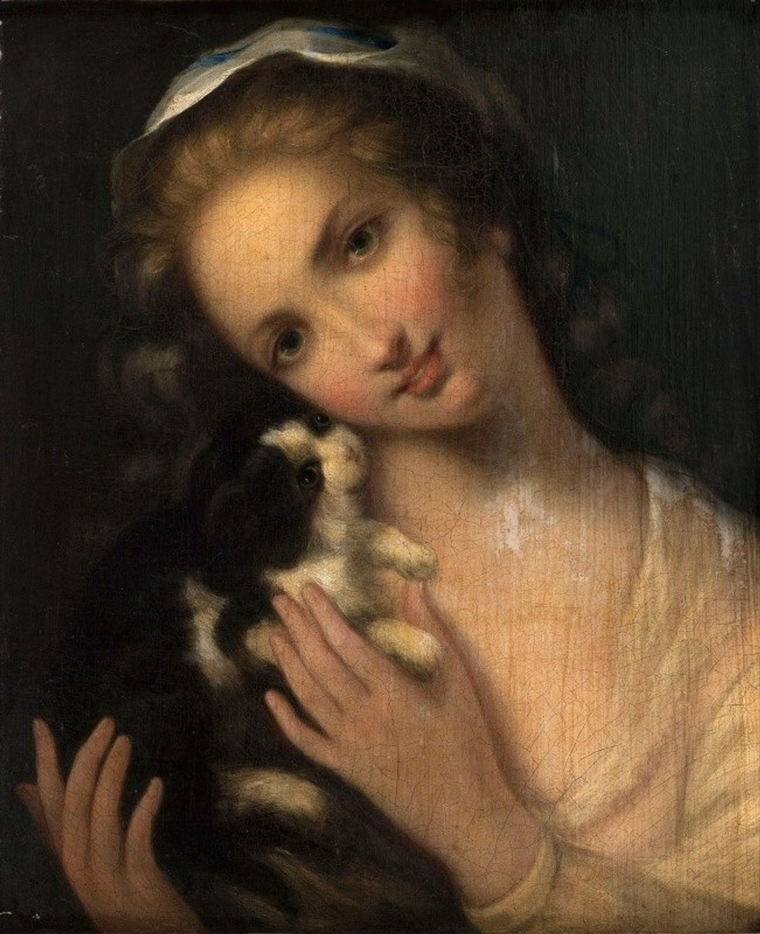 Jeune fille au chat by Jean-Baptiste Greuze