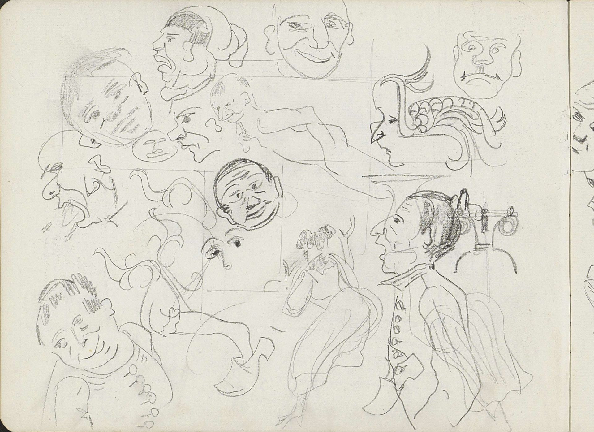 Karikaturale koppen en fantasiefiguren by Carel Adolph Lion Cachet