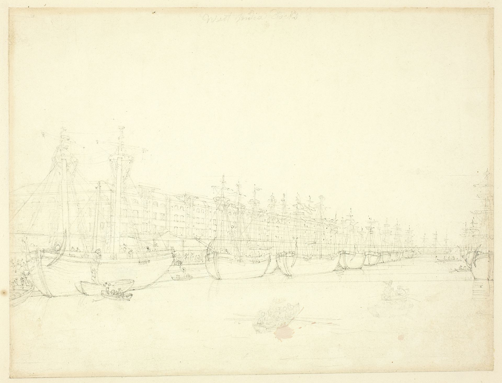 Study for West India Docks, from Microcosm of London by Augustus Charles Pugin