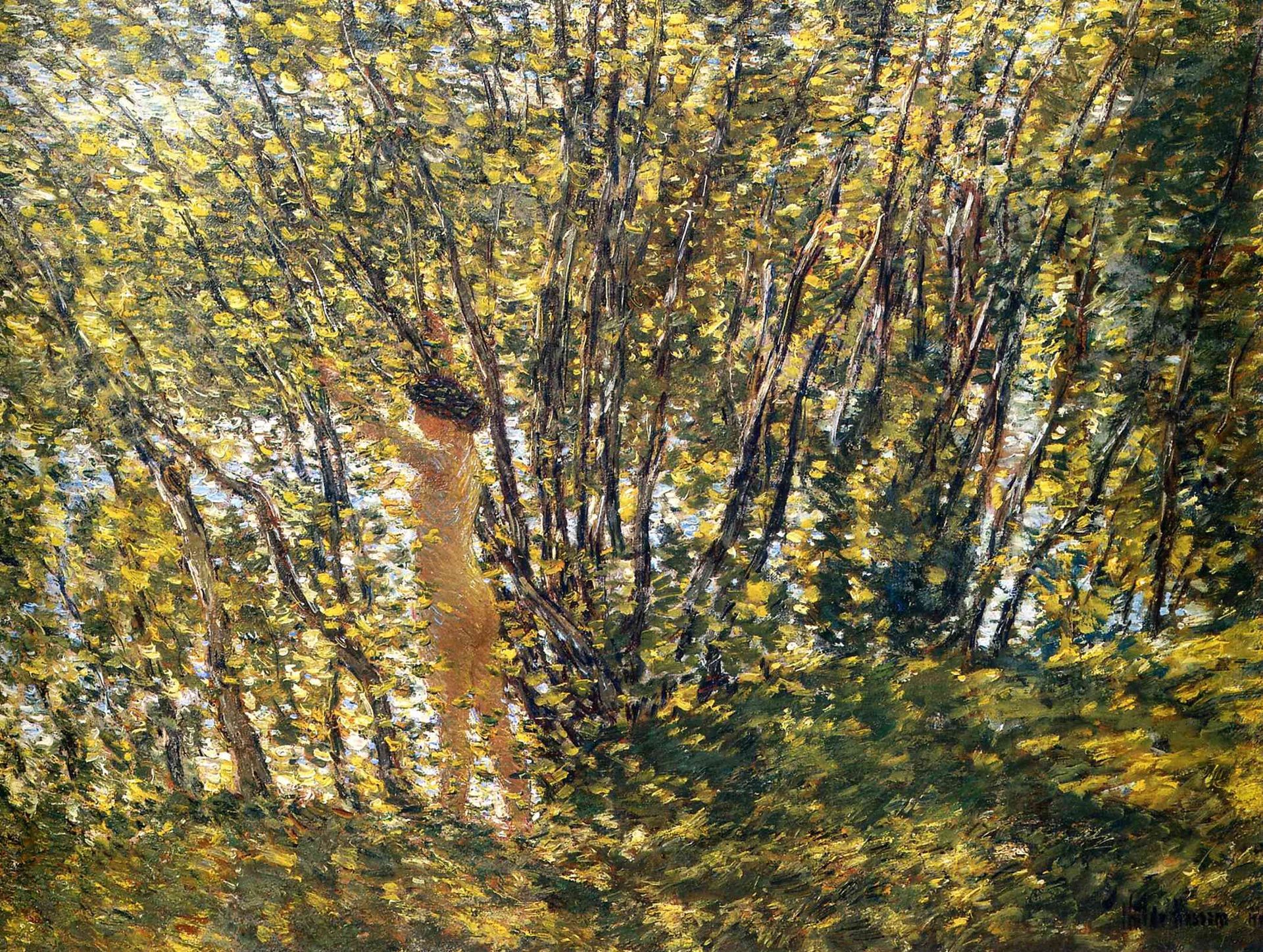 Nude in Sunlilt Wood by Childe Hassam