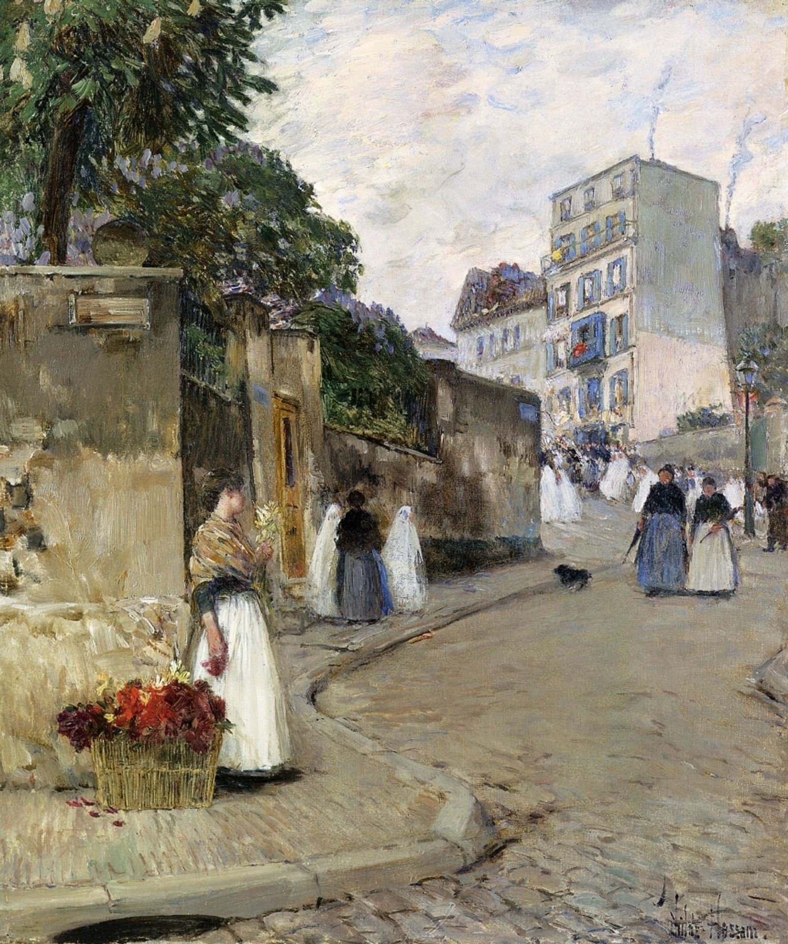Rue Montmartre, Paris by Childe Hassam