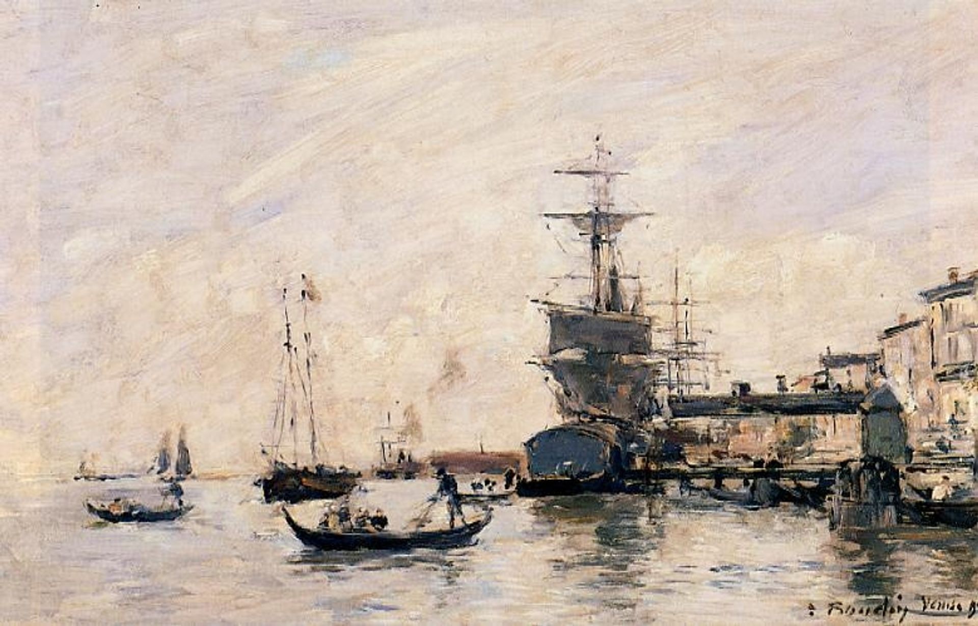 The Port of Trouville by Eugène Boudin