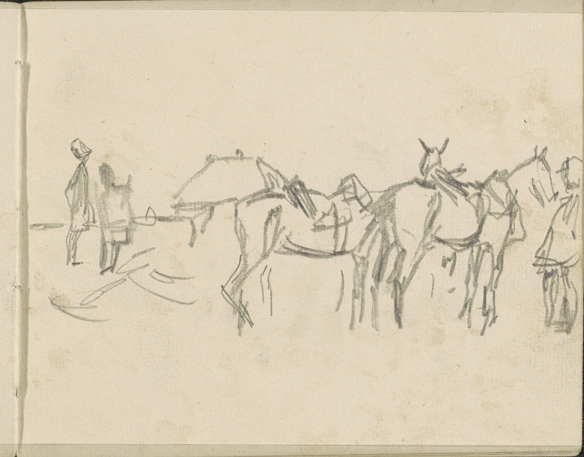 Paarden in een landschap by George Hendrik Breitner