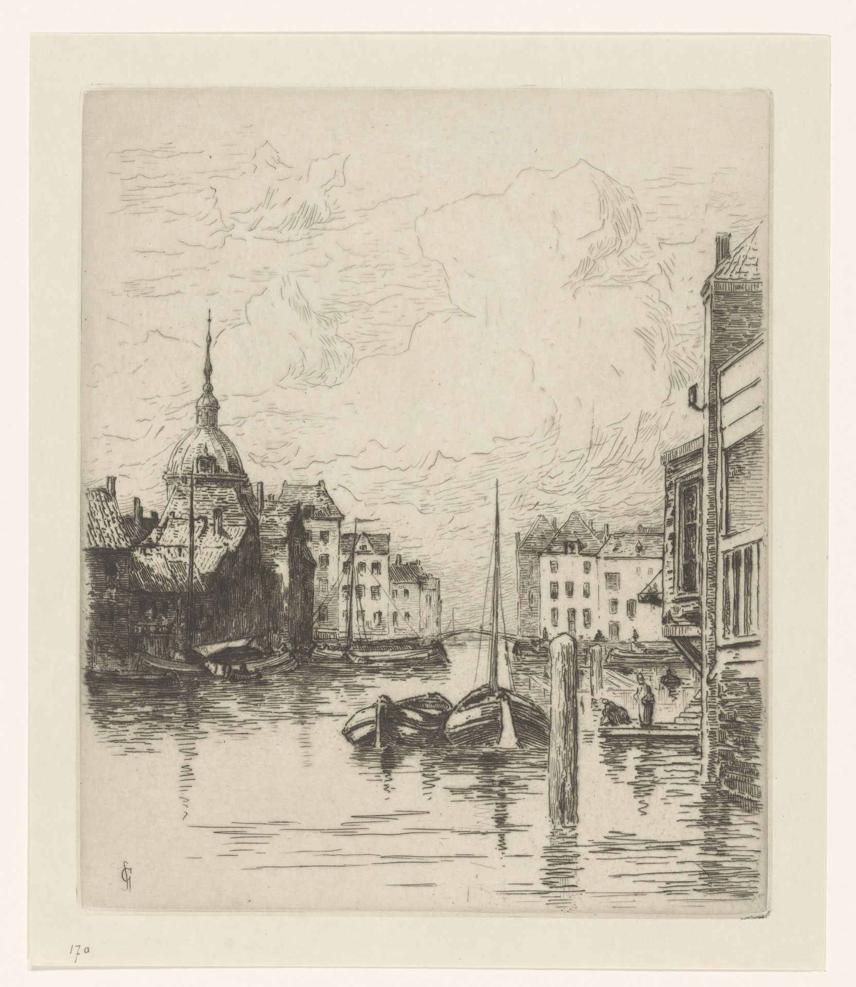 Voorstraatshaven in Dordrecht by Carel Nicolaas Storm van 's-Gravesande