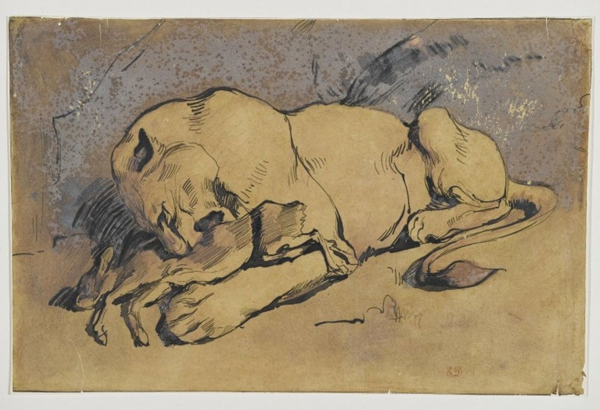 Lioness devouring a Rabbit by Eugène Delacroix