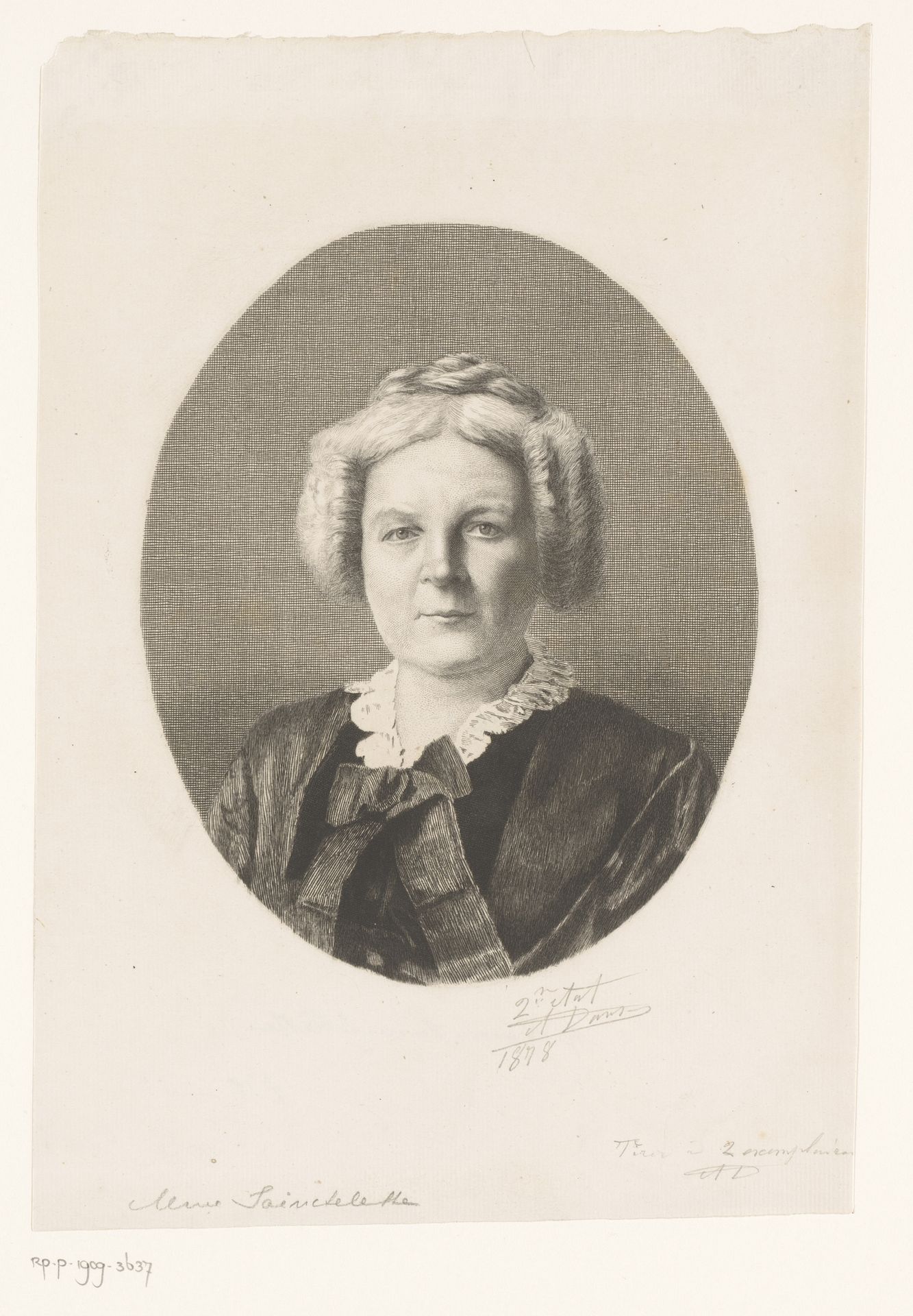 Portret van een onbekende dame, mevrouw Sainctelette by Auguste Danse