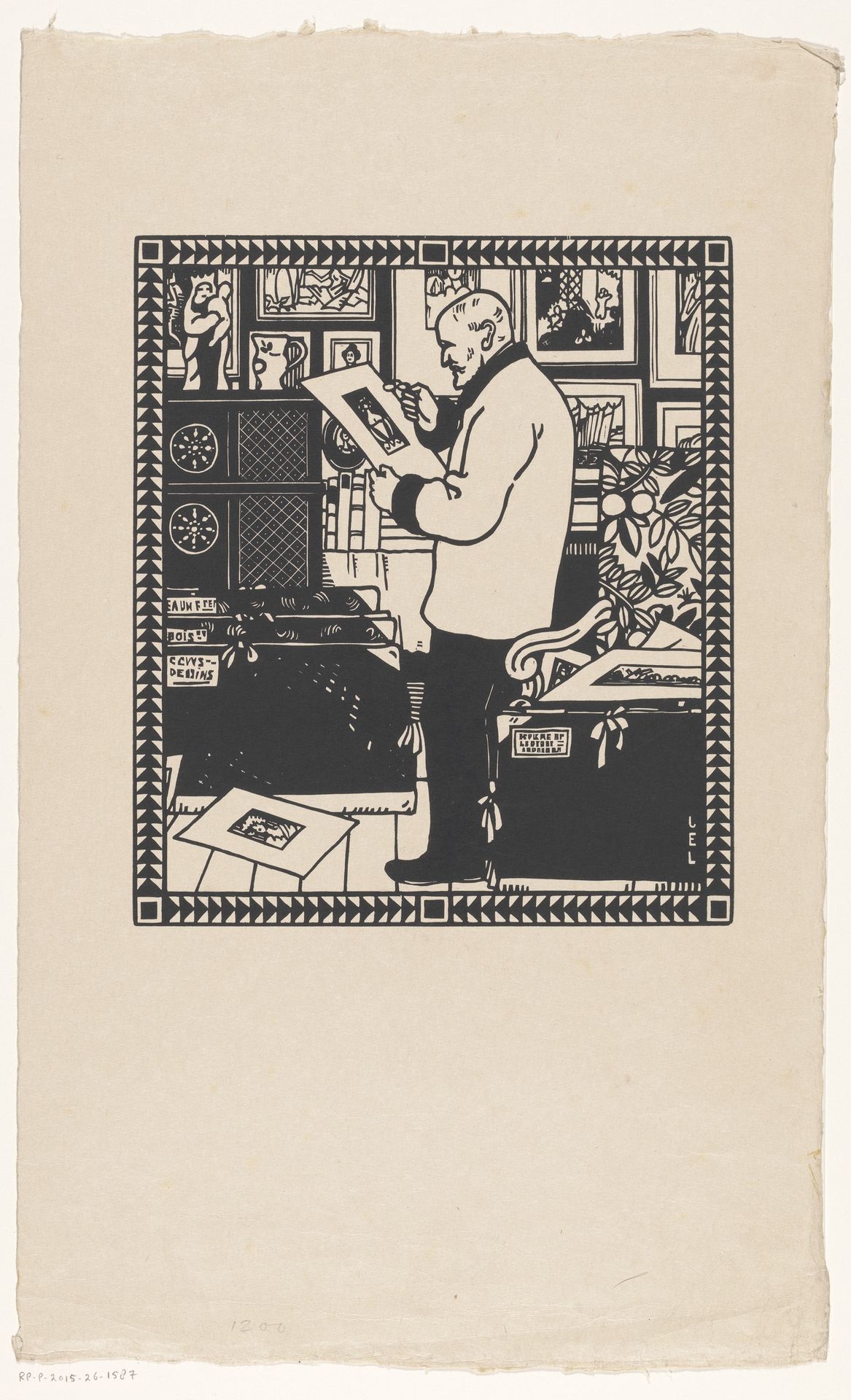 Portret van de verzamelaar Alphonse Lotz-Brissonneau by Jean Emile Laboureur