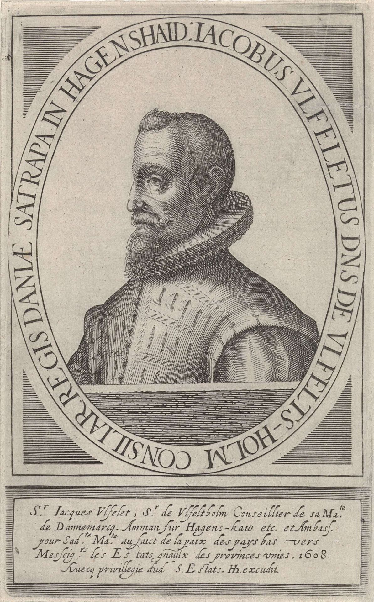 Portret van Jacob van Ulfelt by Hendrick Hondius I