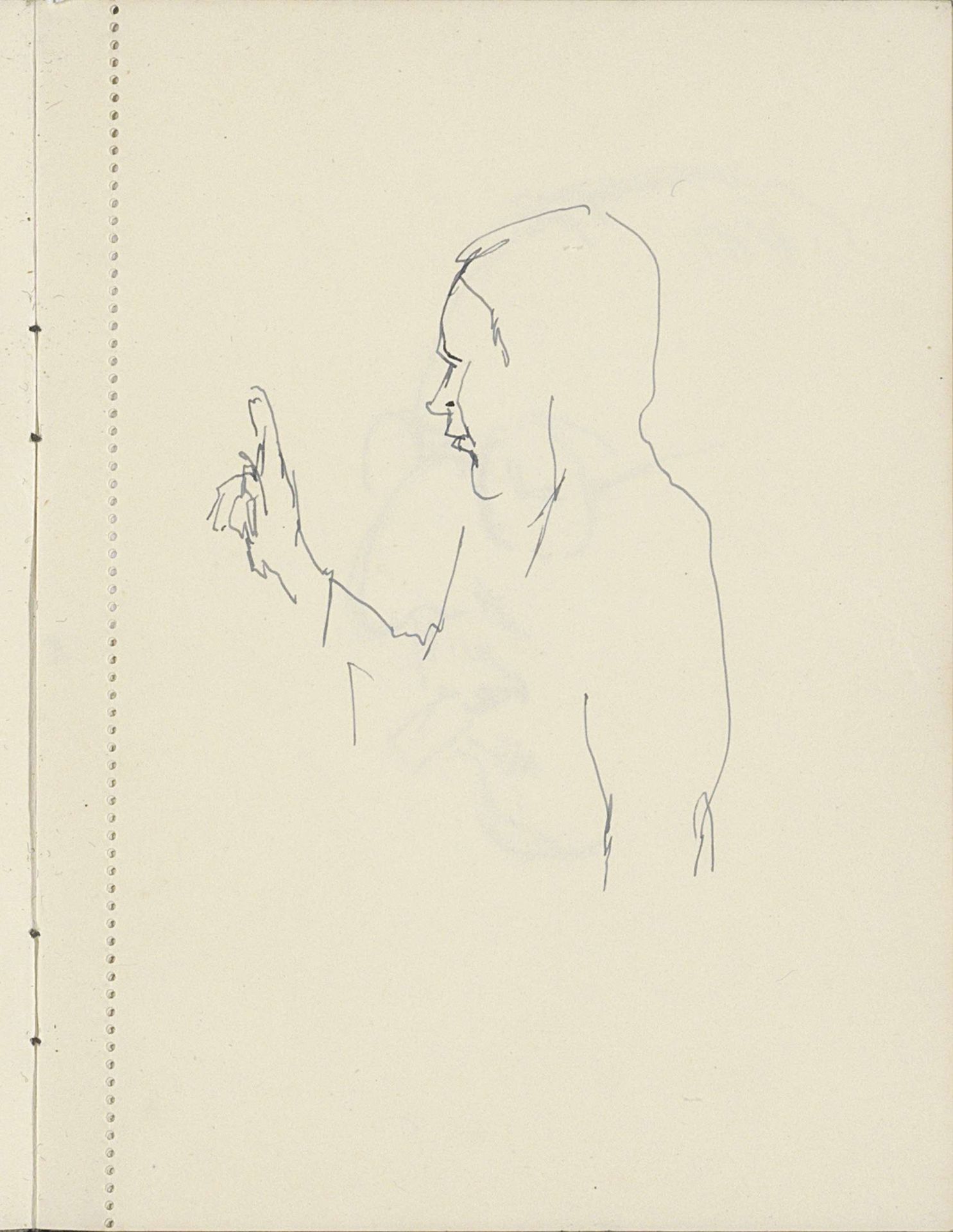 Figuur met een opgeheven rechterhand by Cornelis Vreedenburgh