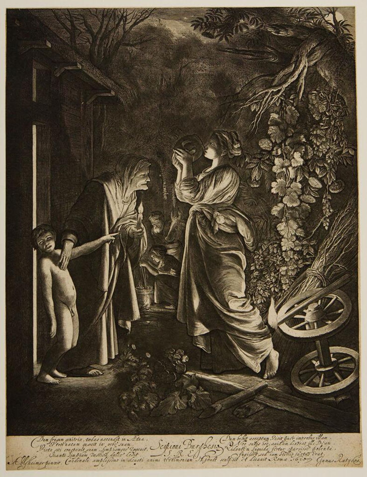 Ceres Changes Stellio, the Son of Metanira, into a Lizard by Hendrick Goudt