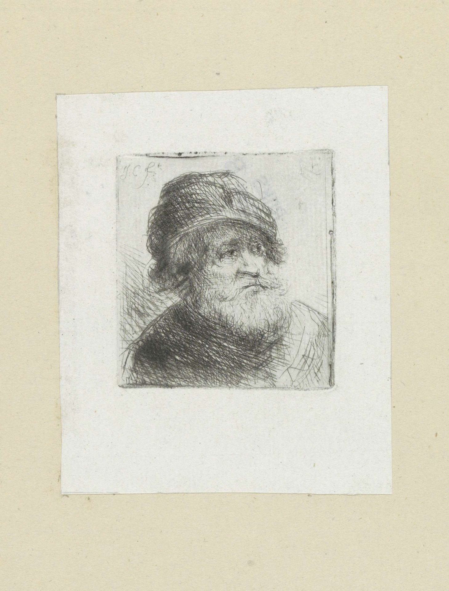Oude man met tulband by Jan Chalon