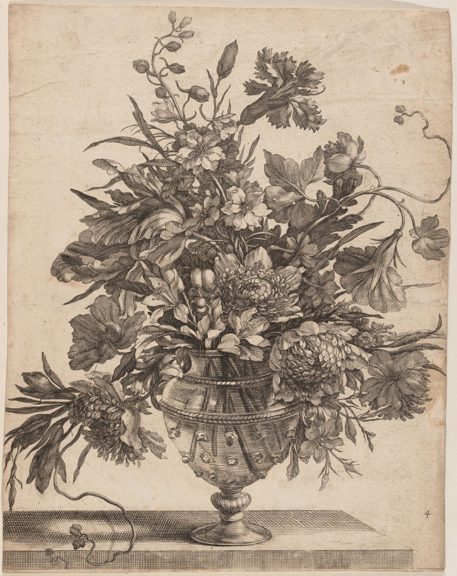 [Flowers Arranged in a Glass Vase] by Jean-Baptiste Monnoyer