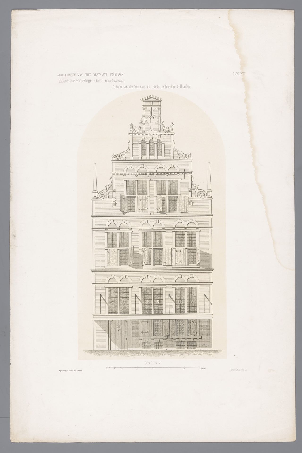 Voorgevel van de Tekenschool te Haarlem by Anonymous