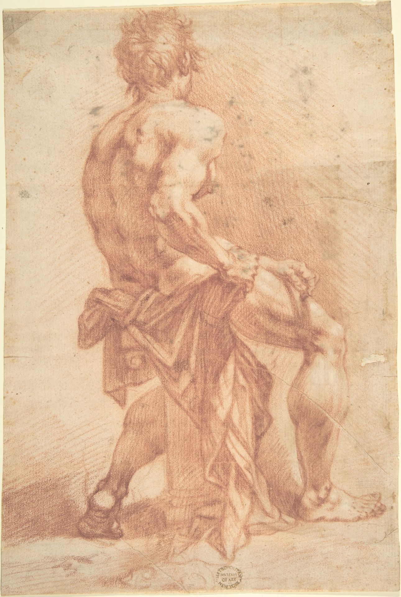 Male Figure Seated on a Column by Anonymous