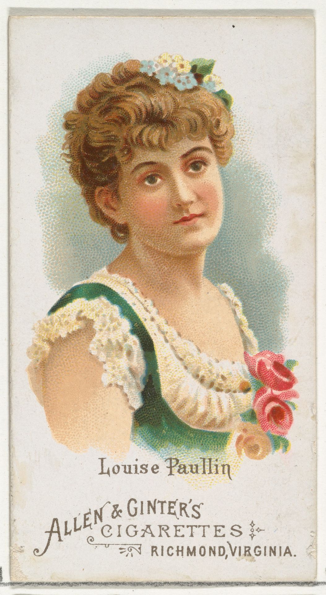 Louise Paullin, from World's Beauties, Series 1 (N26) for Allen & Ginter Cigarettes by Allen & Ginter